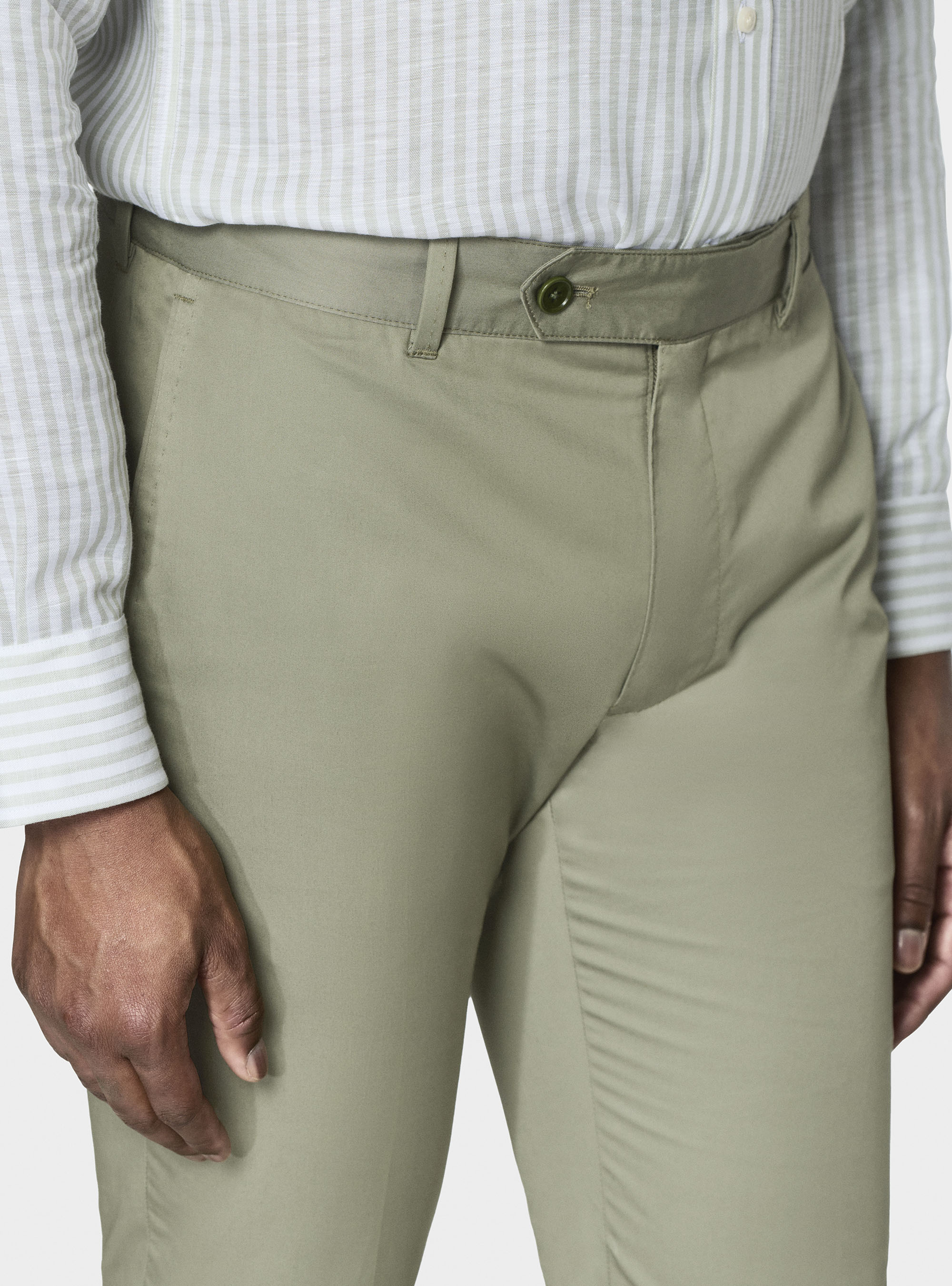 Lightweight twill slim fit chino trousers, SALVIA 0602C