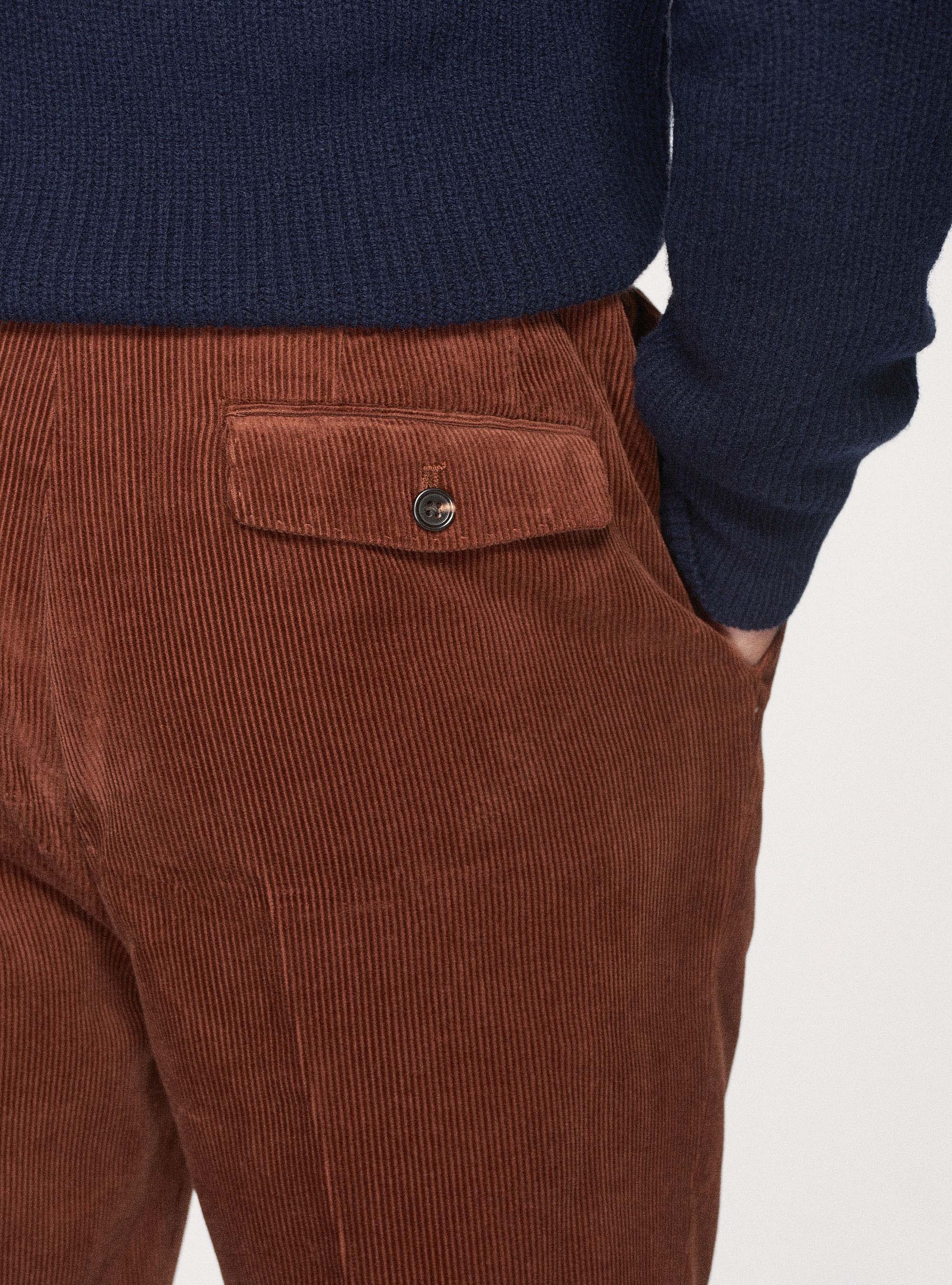 Gutteridge Uomo Abbigliamento Pantaloni e jeans Pantaloni Pantaloni in velluto Pantaloni in velluto di cotone con cinturino laterale 