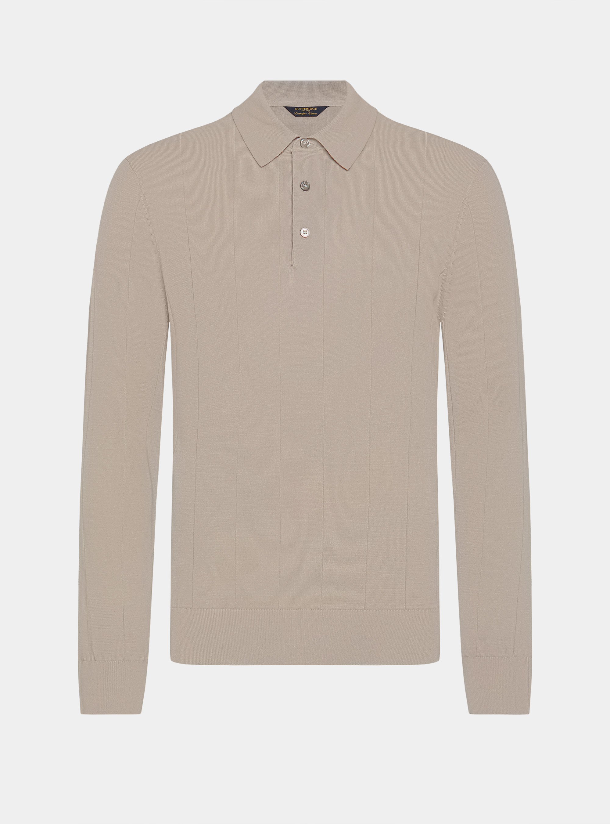 Polo à manches longues en tricot, SABLE