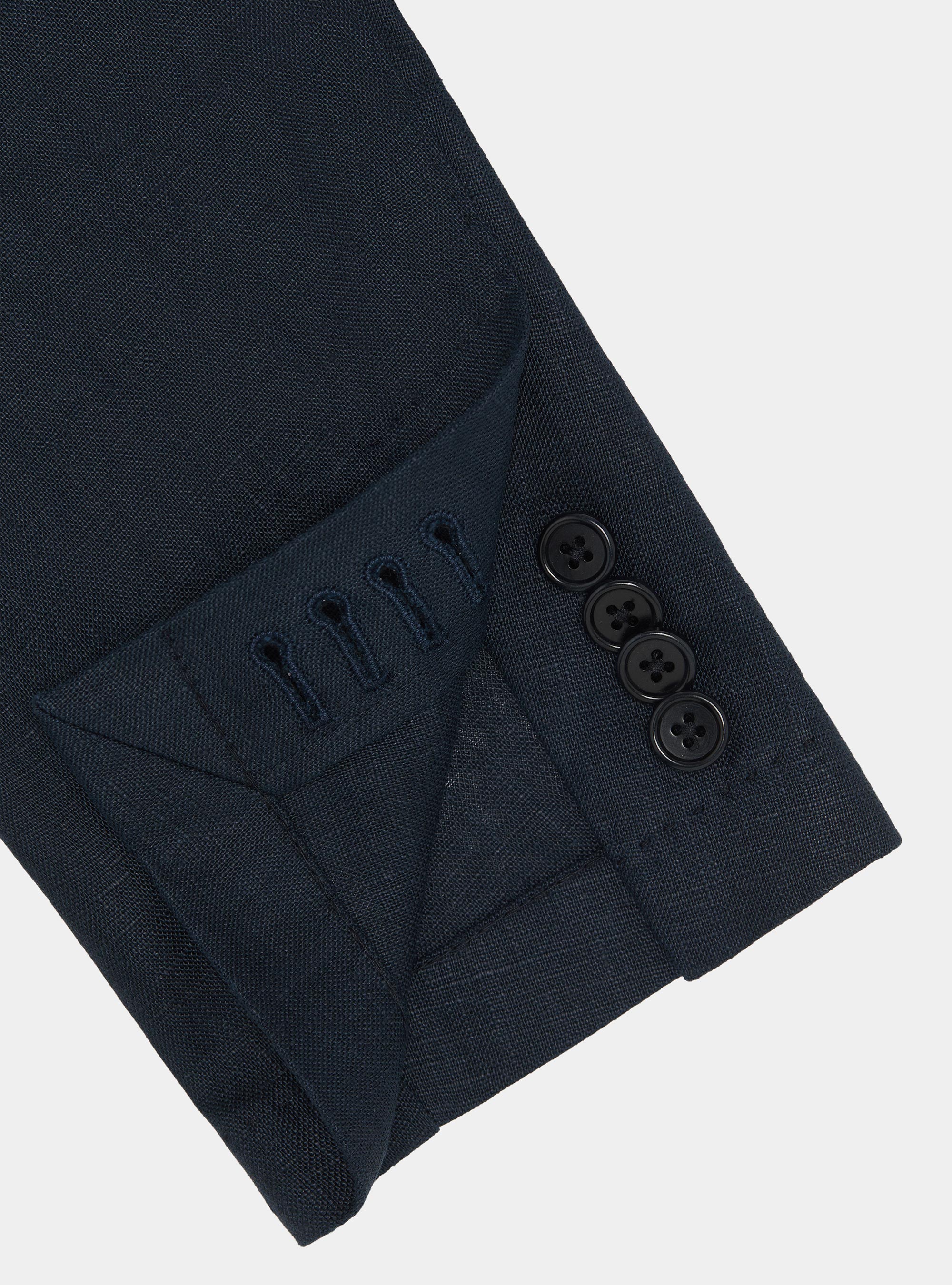 Pure linen suit blazer, NAVY BLUE