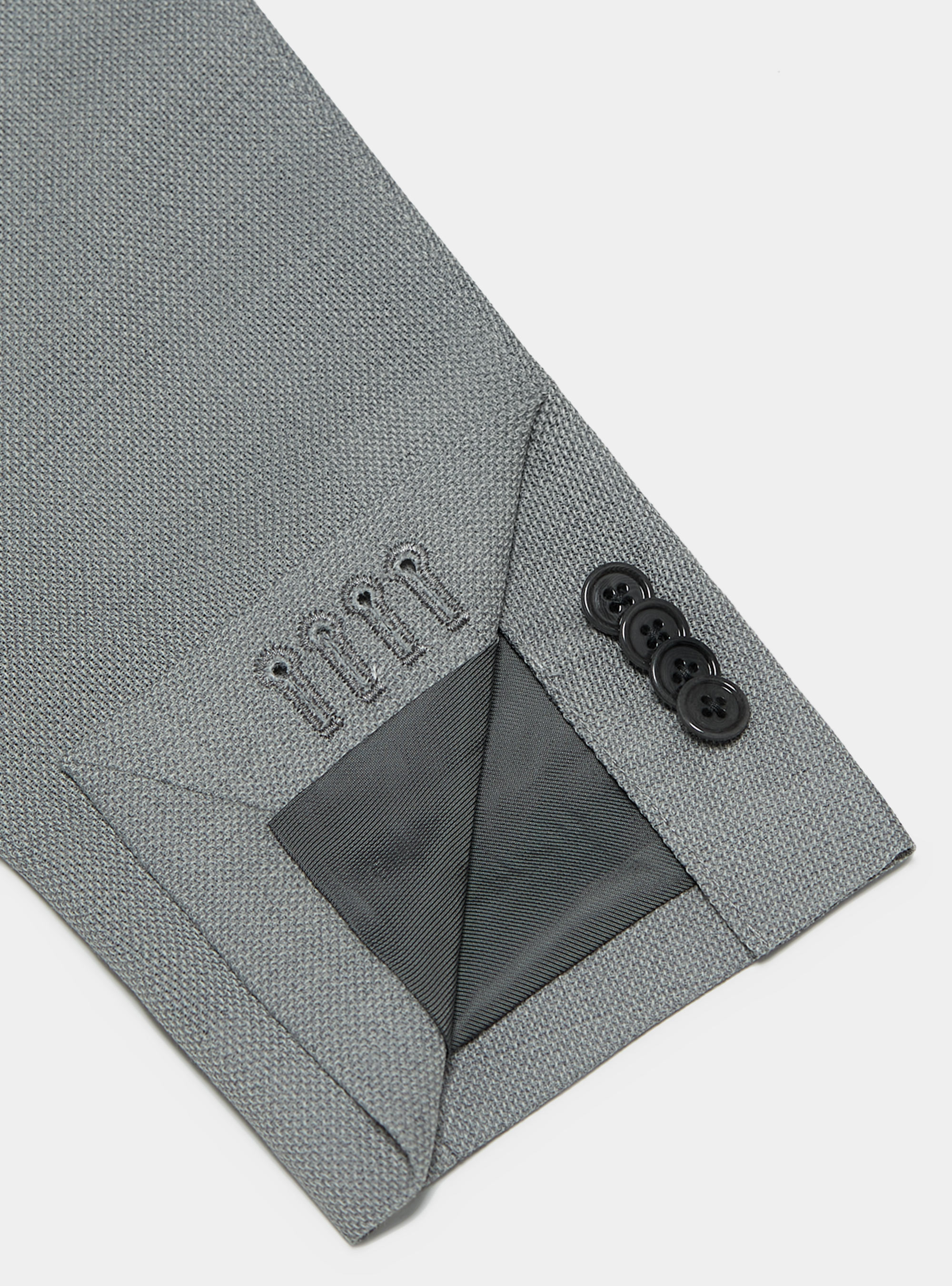 Micro-textured wool blazer, GREY