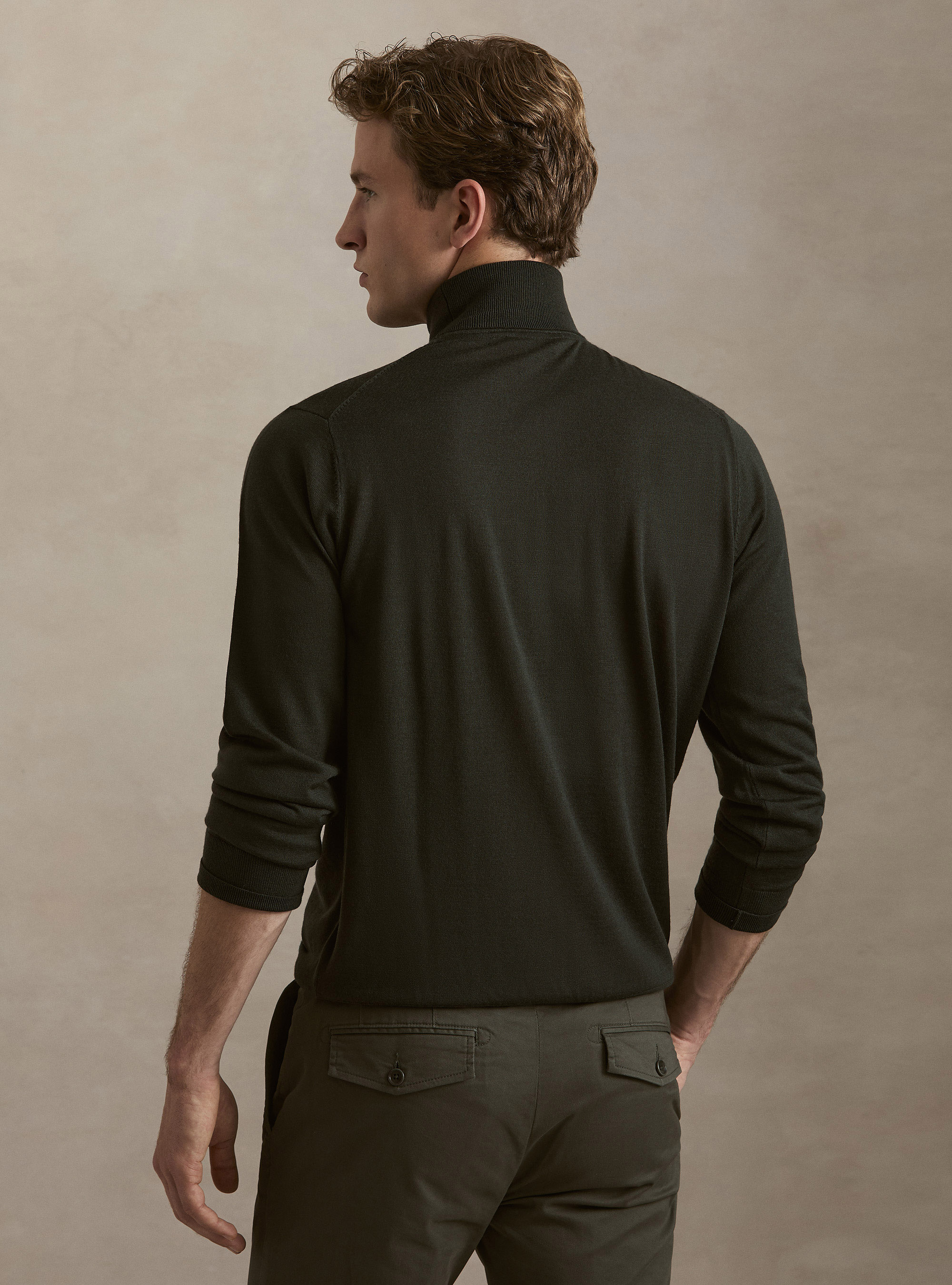 Dolcevita in pura lana merino extrafine, MILITARE 0609C
