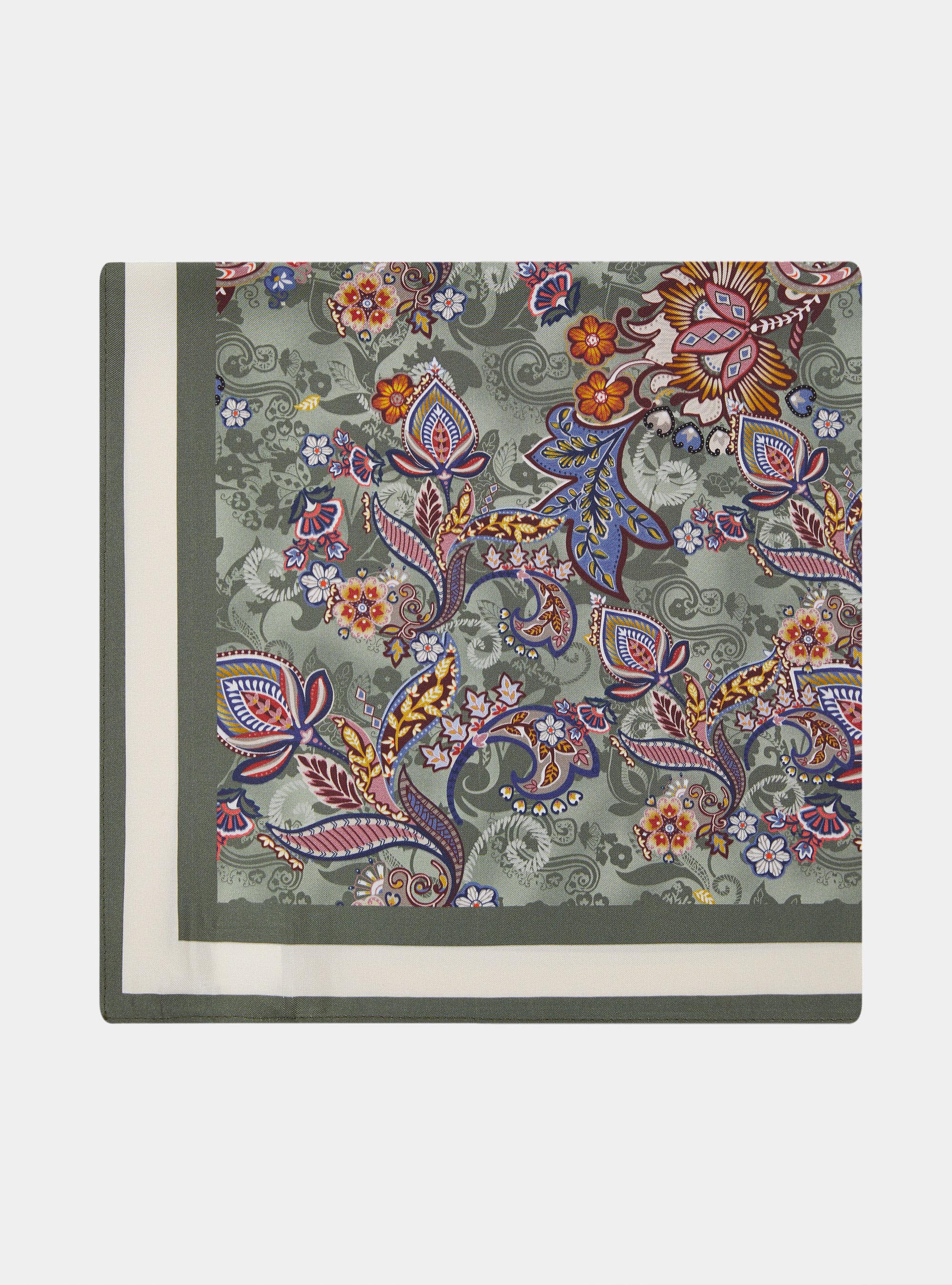 Foulard in seta stampa floreale, SALVIA 0602C