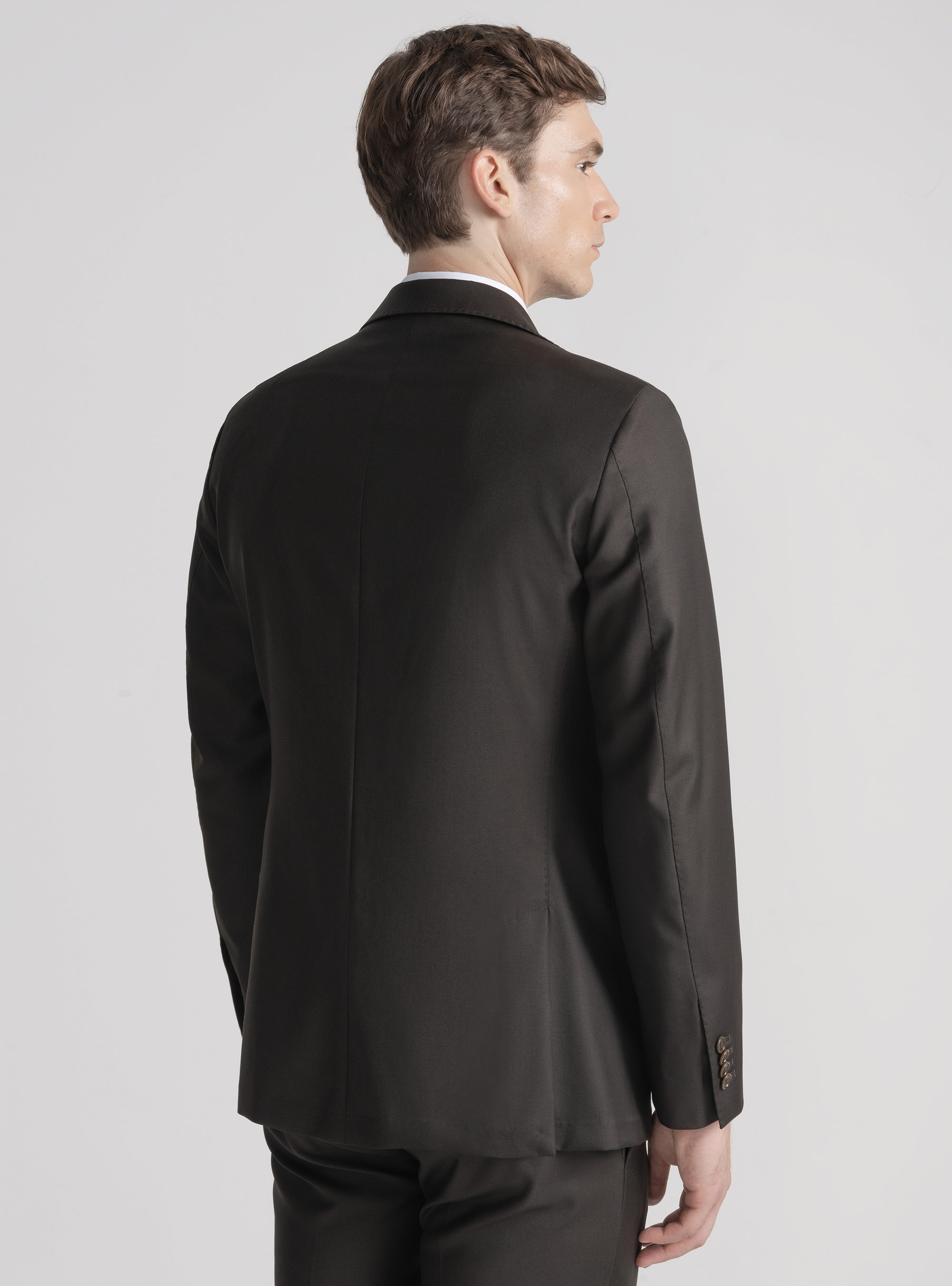 Giacca in pura lana superfine 110's, MARRONE