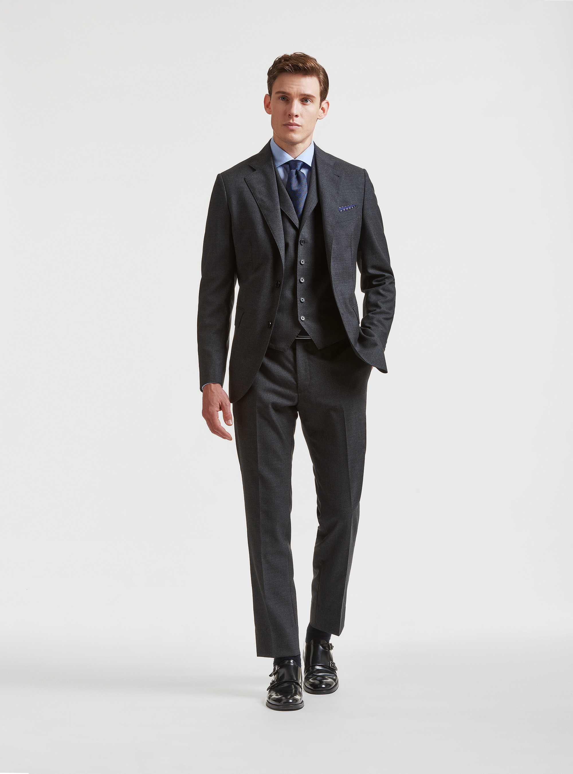 Giacca per abito in pura lana Vitale Barberis Canonico, ASFALTO