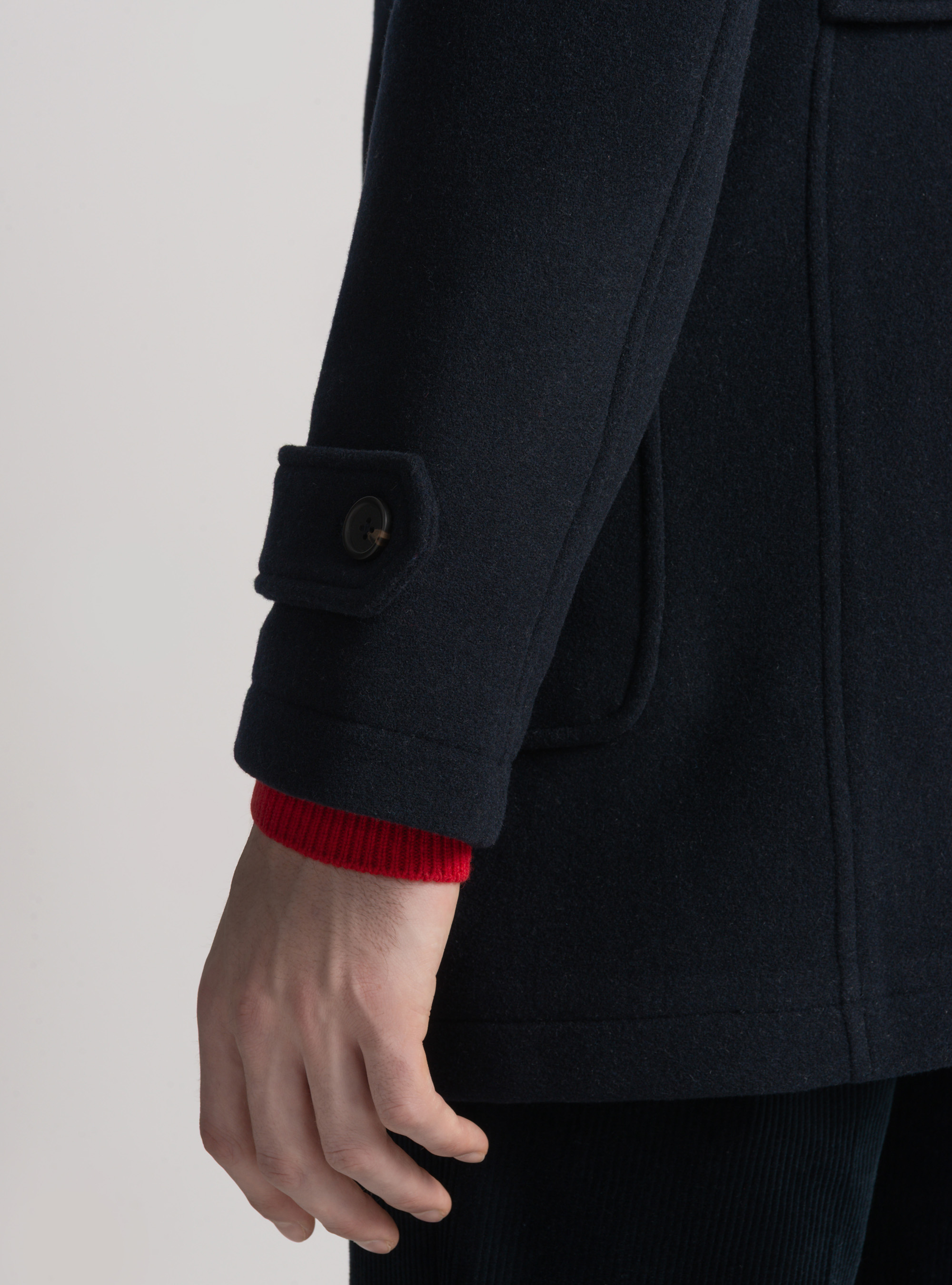 Montgomery in misto lana con interno fantasia, BLU NAVY