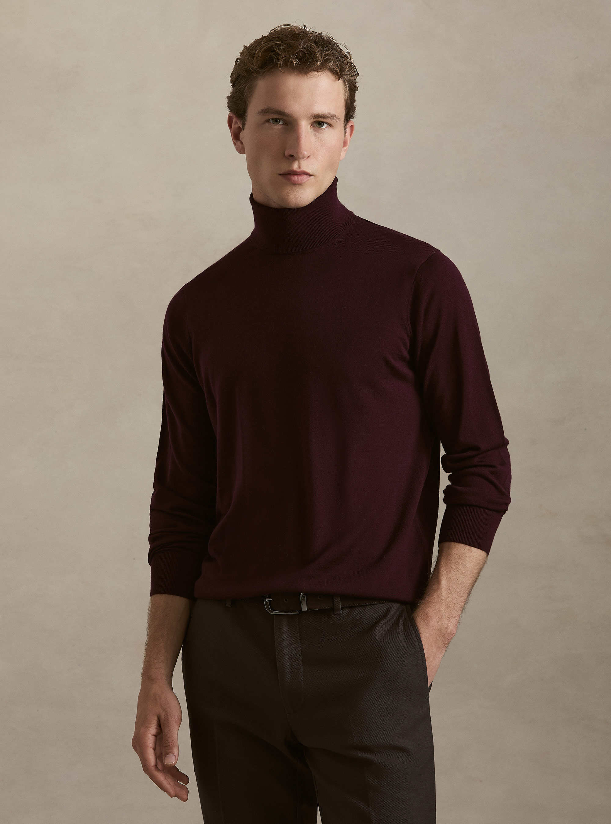 Dolcevita in pura lana merino extrafine, BORDEAUX