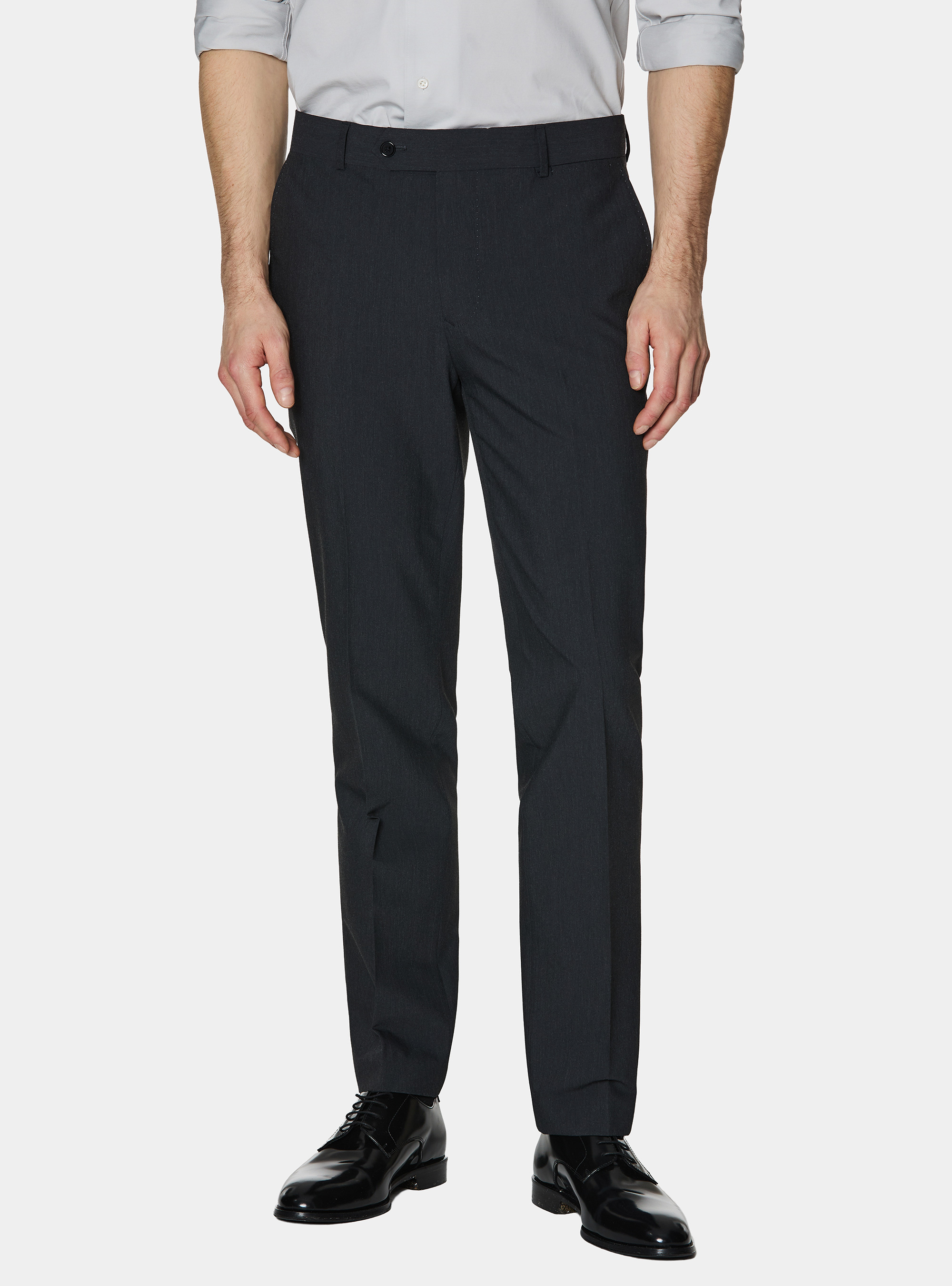 Slim-fit suit trousers, ASPHALT GREY