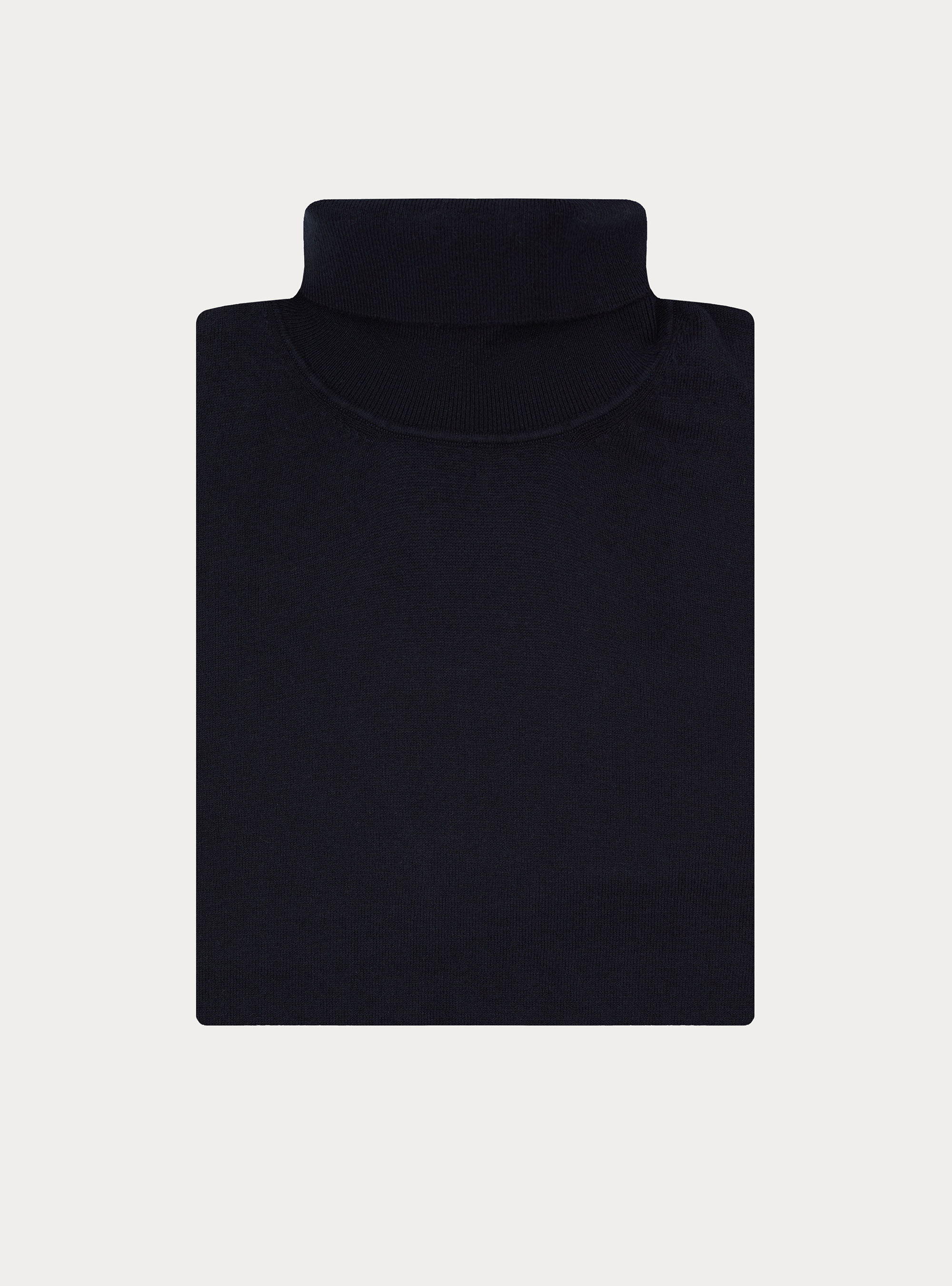 Cotton and Cashmere Turtleneck, NAVY BLUE