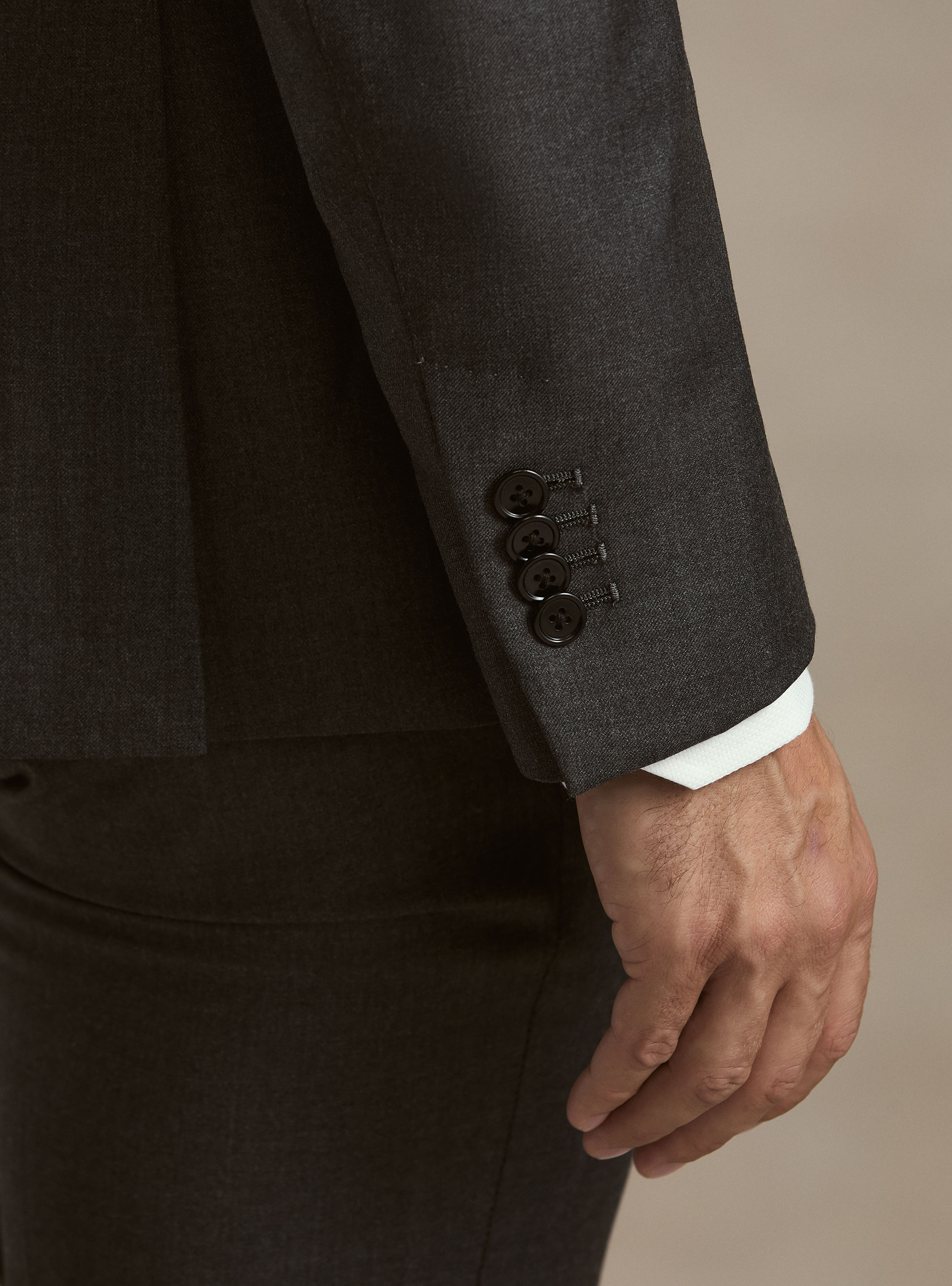 Pure wool suit jacket by Vitale Barberis Canonico, ASPHALT GREY