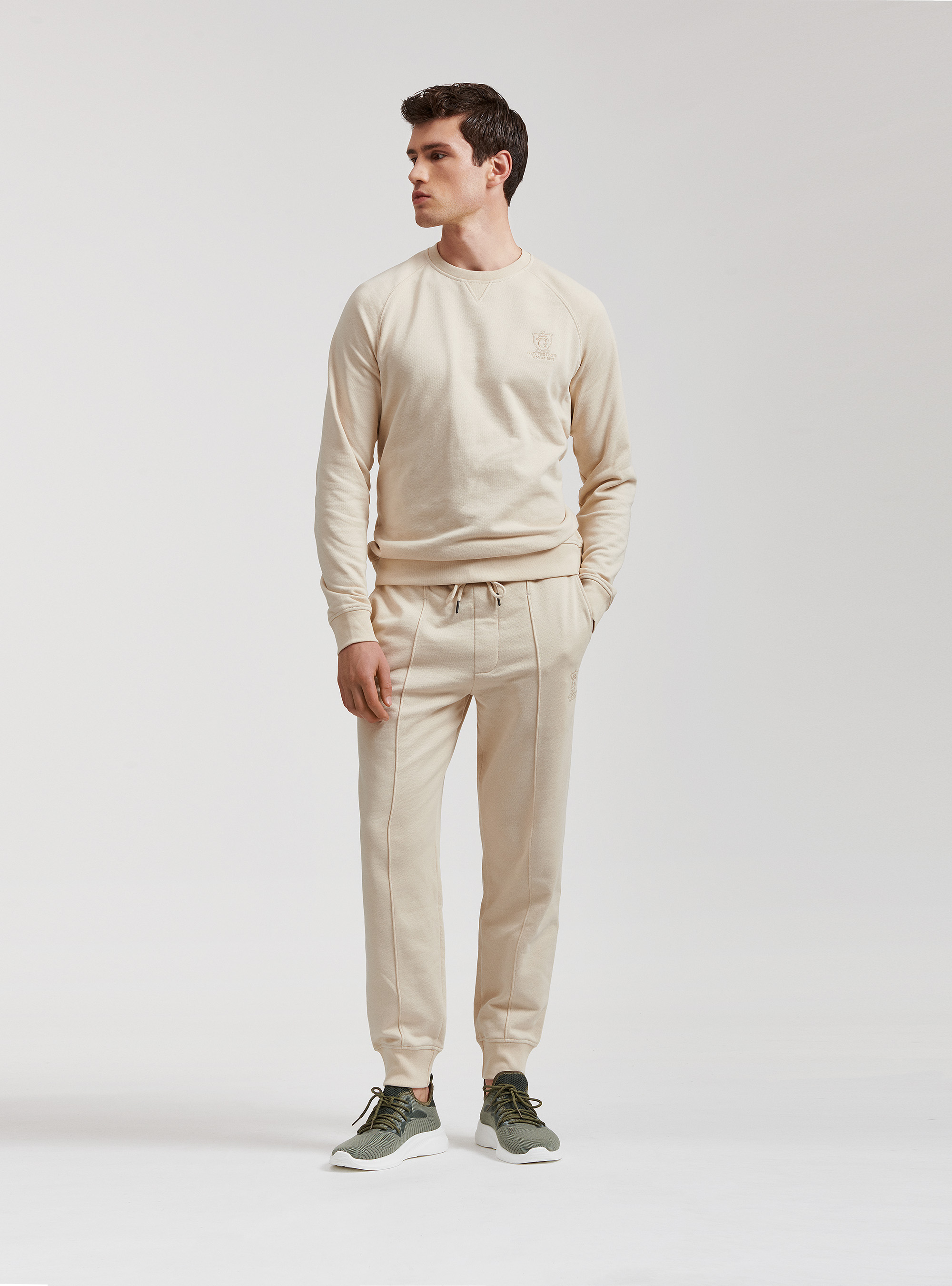 Unifarbenes Sweatshirt, ECRU 0560C