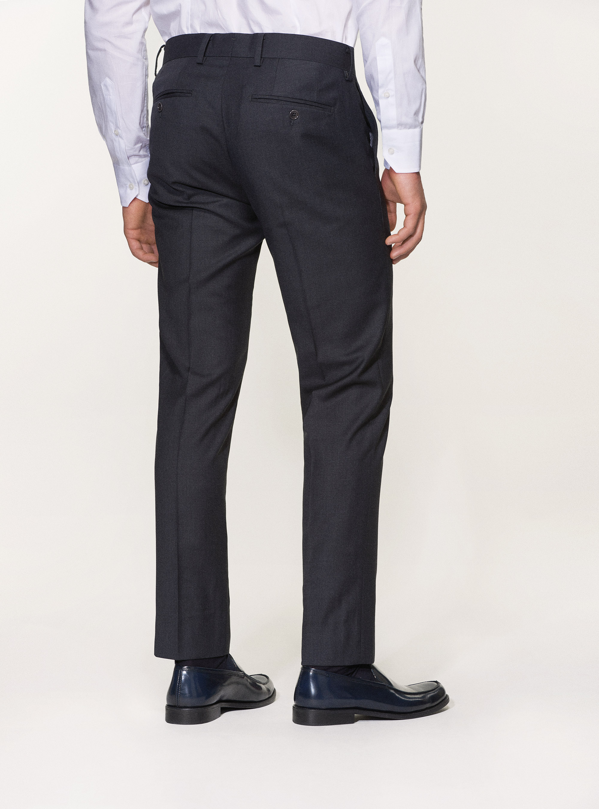 Pantaloni per abito in pura lana superfine 120's, ASFALTO