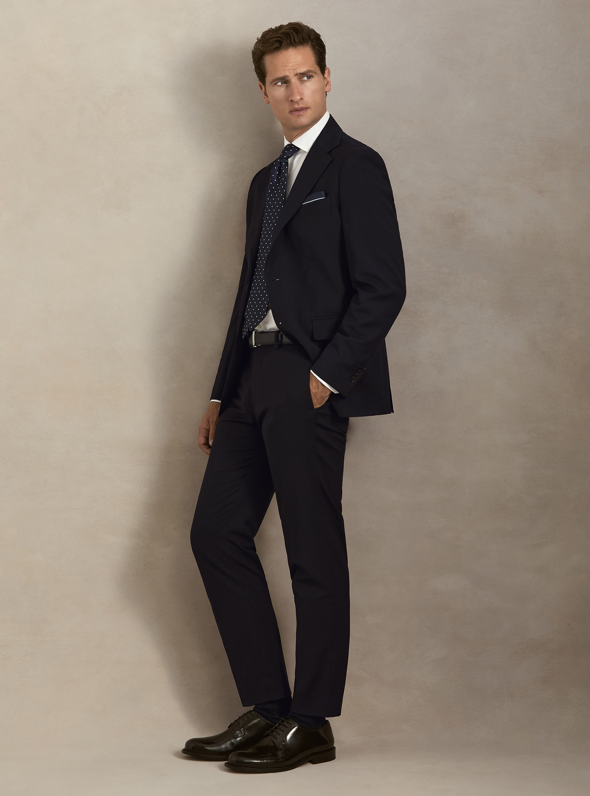 Slim fit classic suit trousers, NAVY BLUE