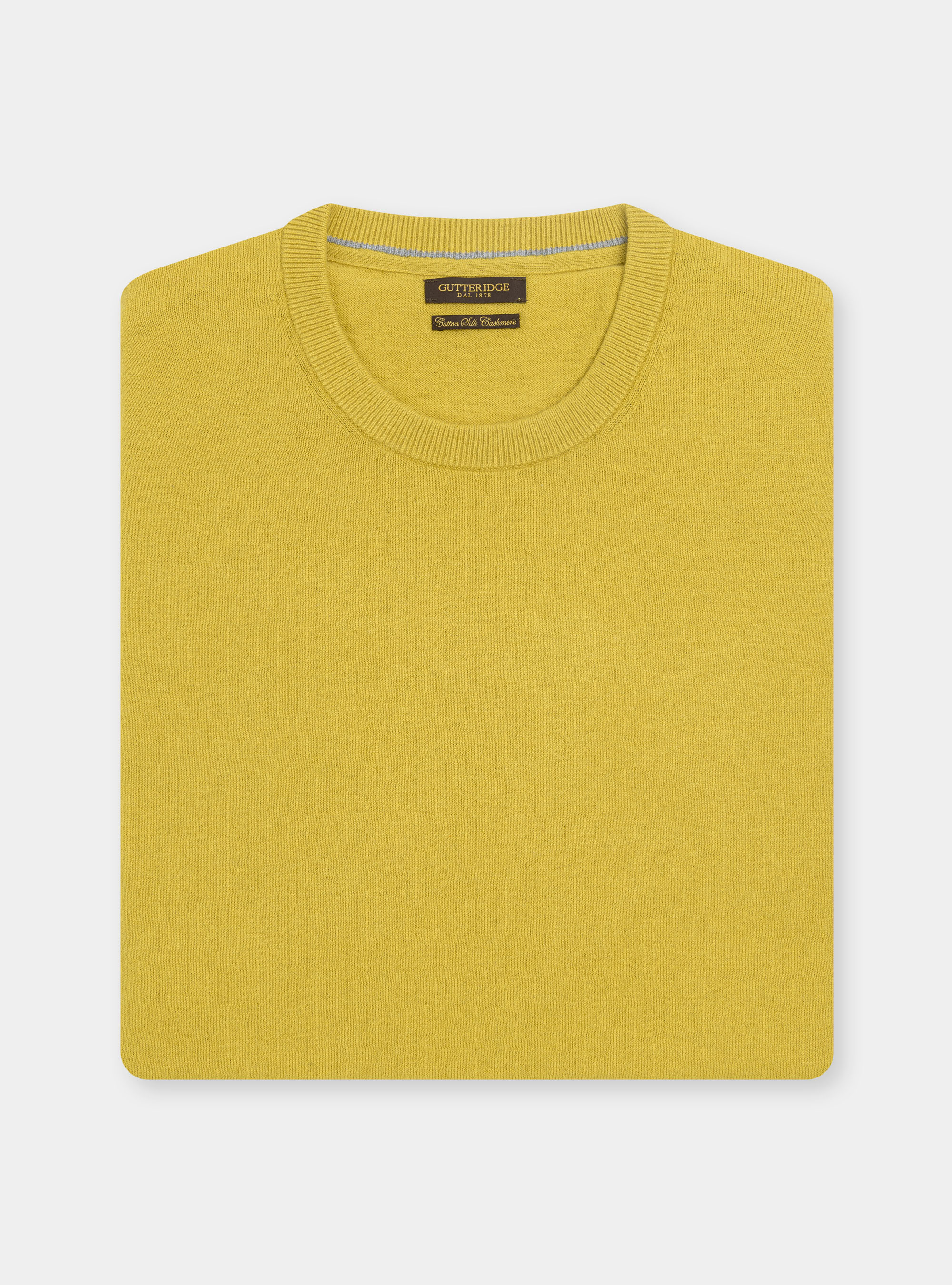 Maglia girocollo in cotone seta e cashmere, 0711C OCRA