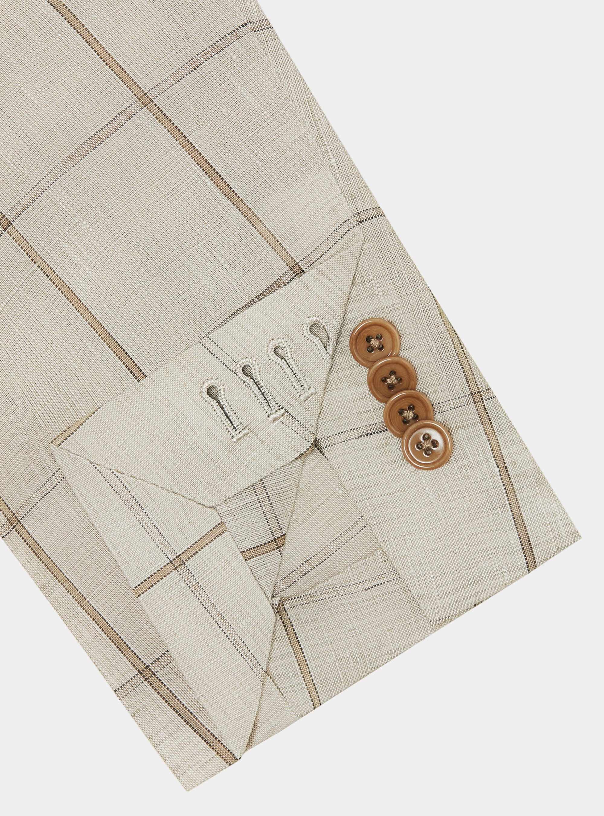 Giacca fantasia in lino delavè, SABBIA