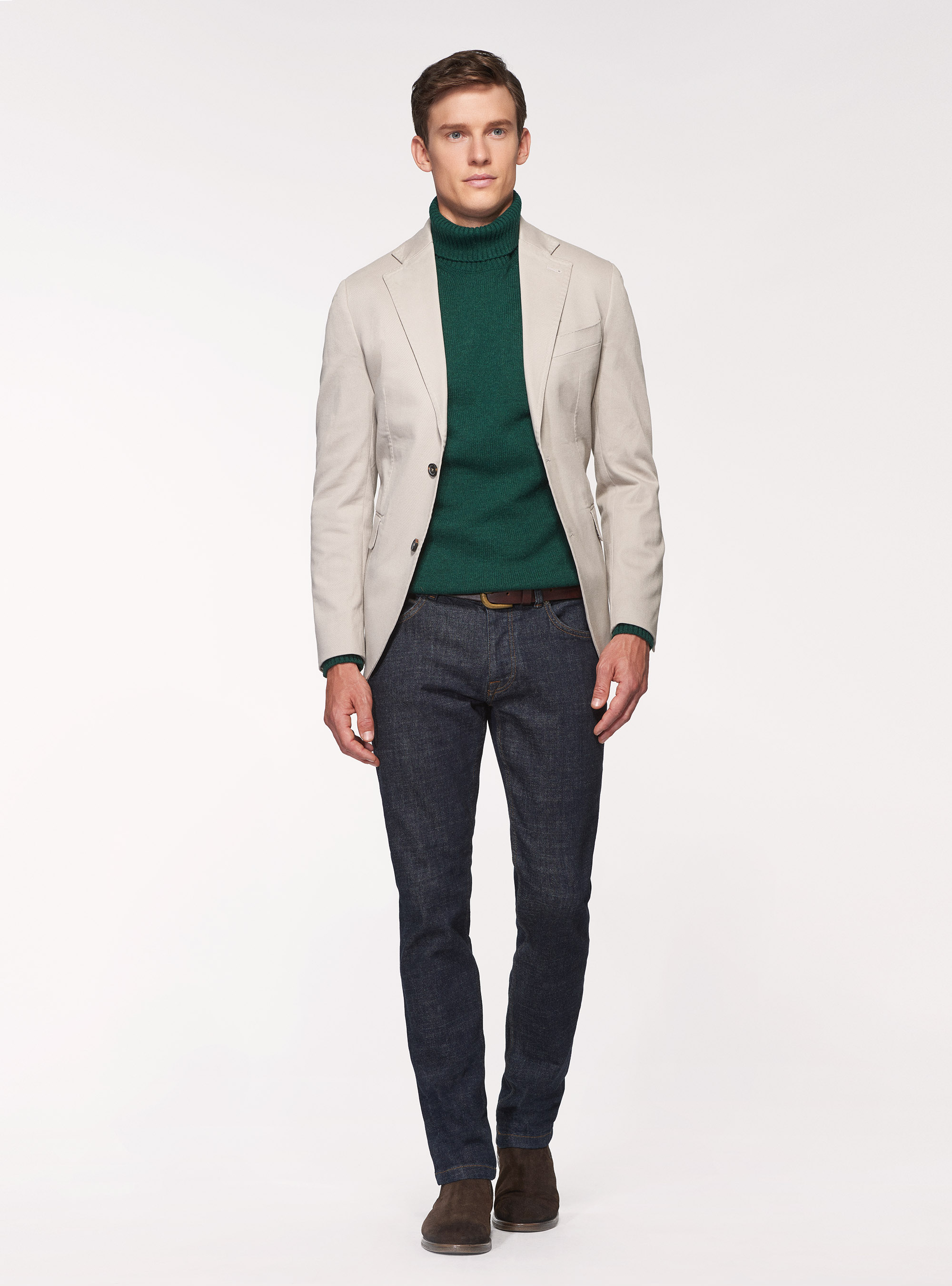 Giacca in cotone smerigliato, ECRU