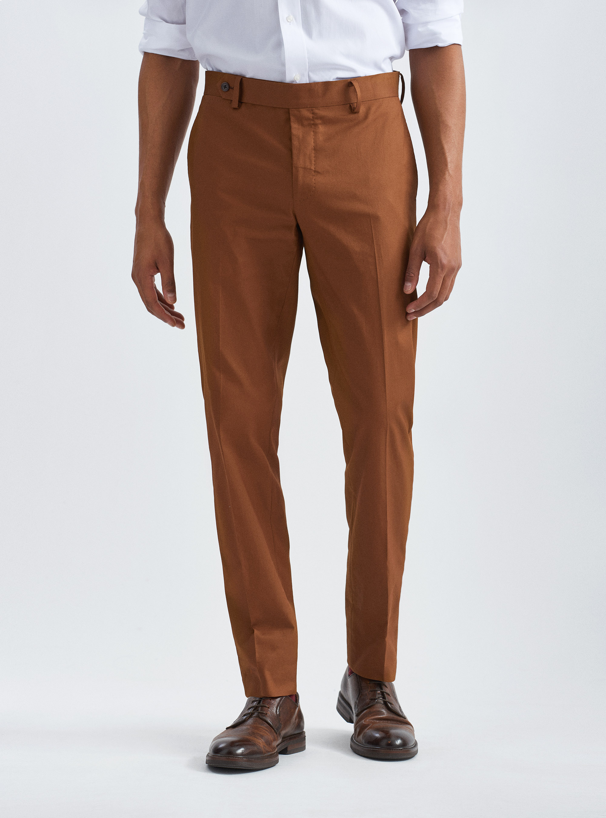 Pantalones de traje de algod&oacute;n el&aacute;stico, MULTICOLORE