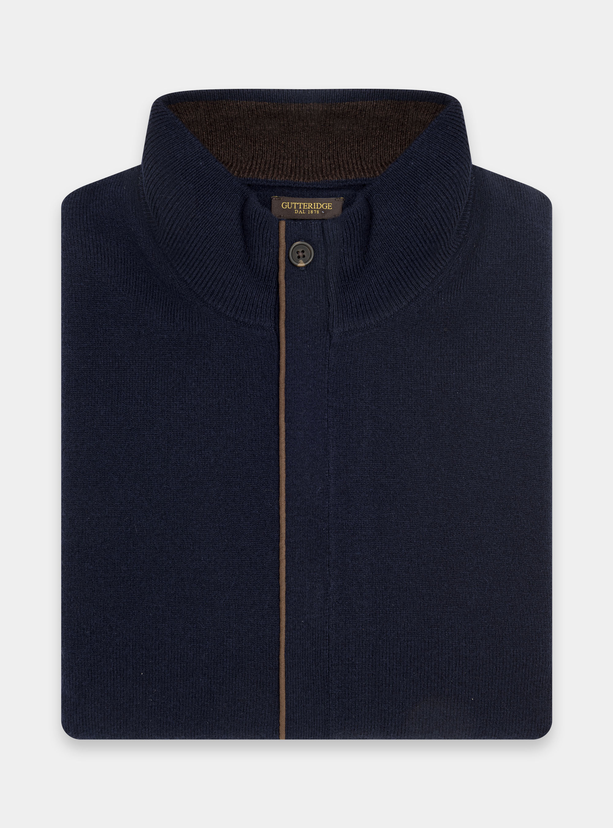 Knitted cardigan in lambswool and cashmere, NAVY BLUE