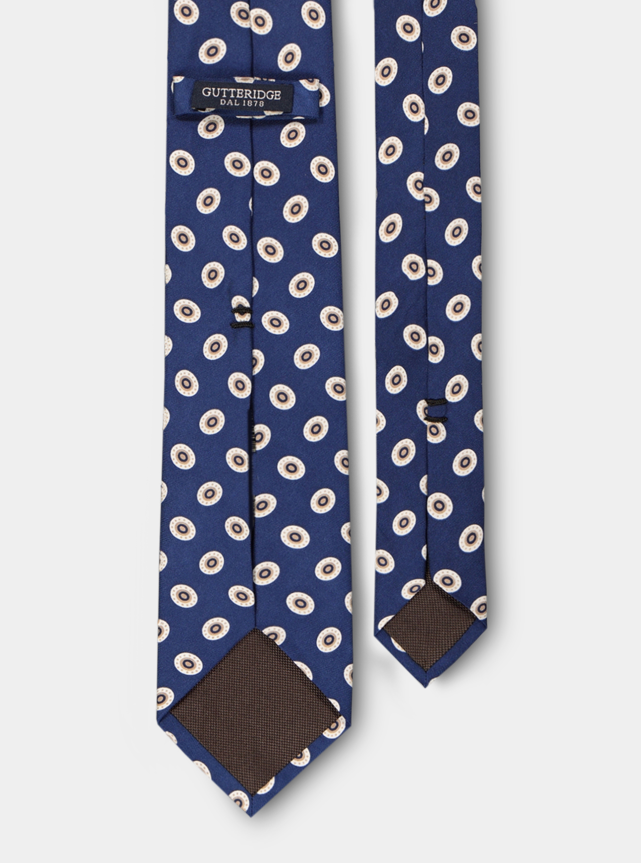 Cravatta in seta con fantasia stampata, BLU