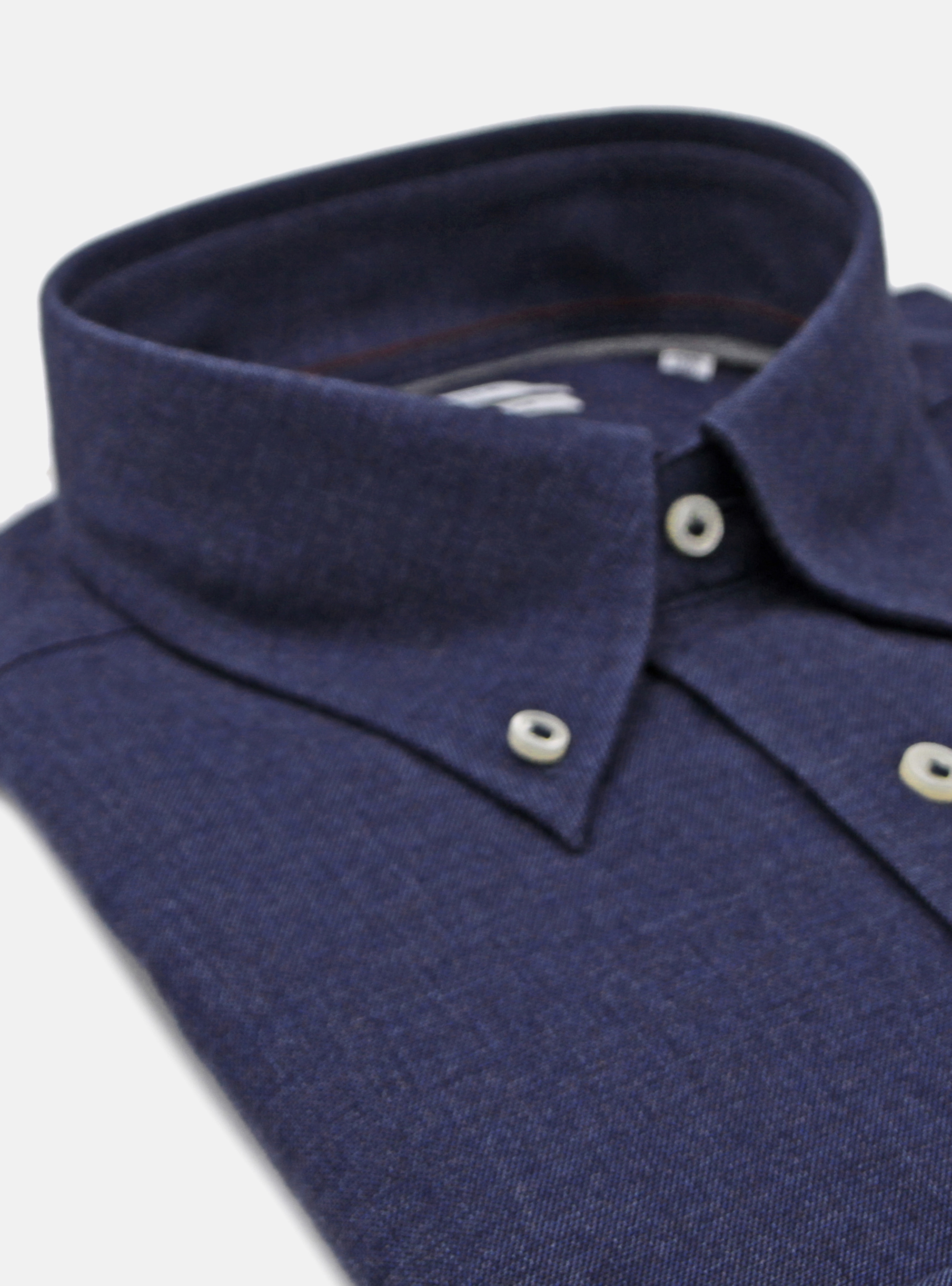 SHIRT WITH BUTTON DOWN COLLAR AND FLANNEL COTTON SMALL POCKET, NAVY BLUE