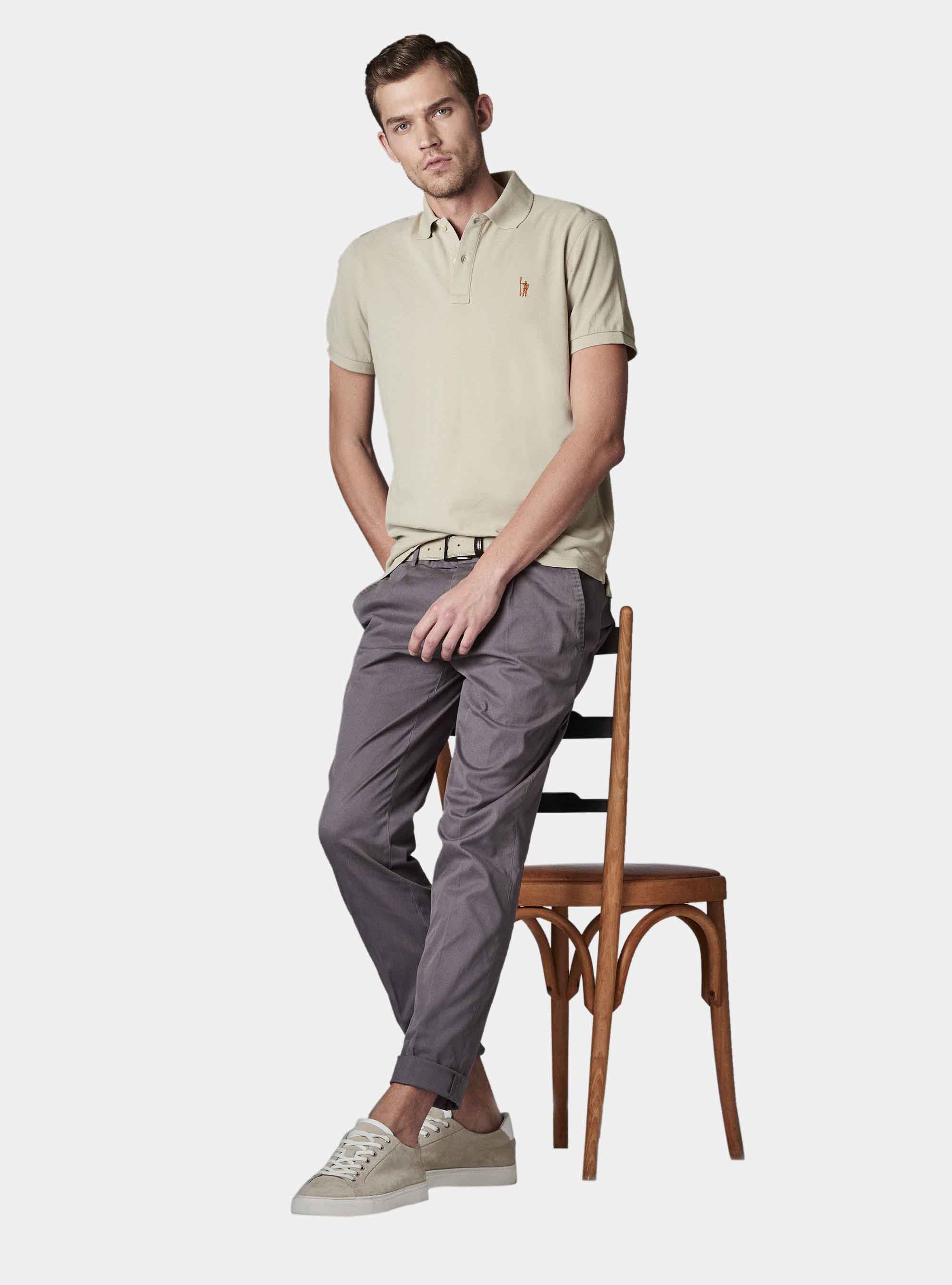 Polo basique en piqué, Ã CRU