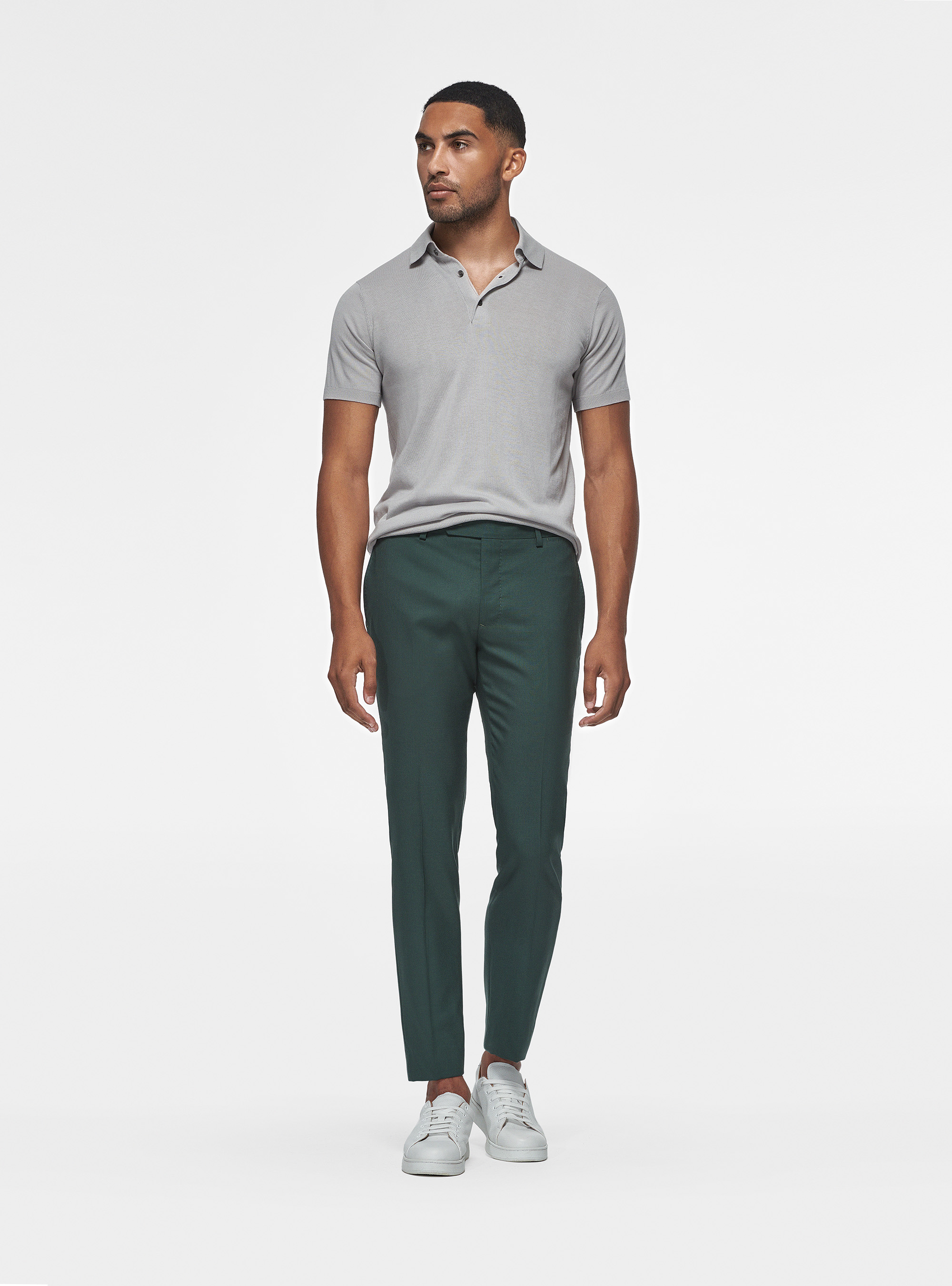 Pantaloni in pura lana Vitale Barberis Canonico, VERDE