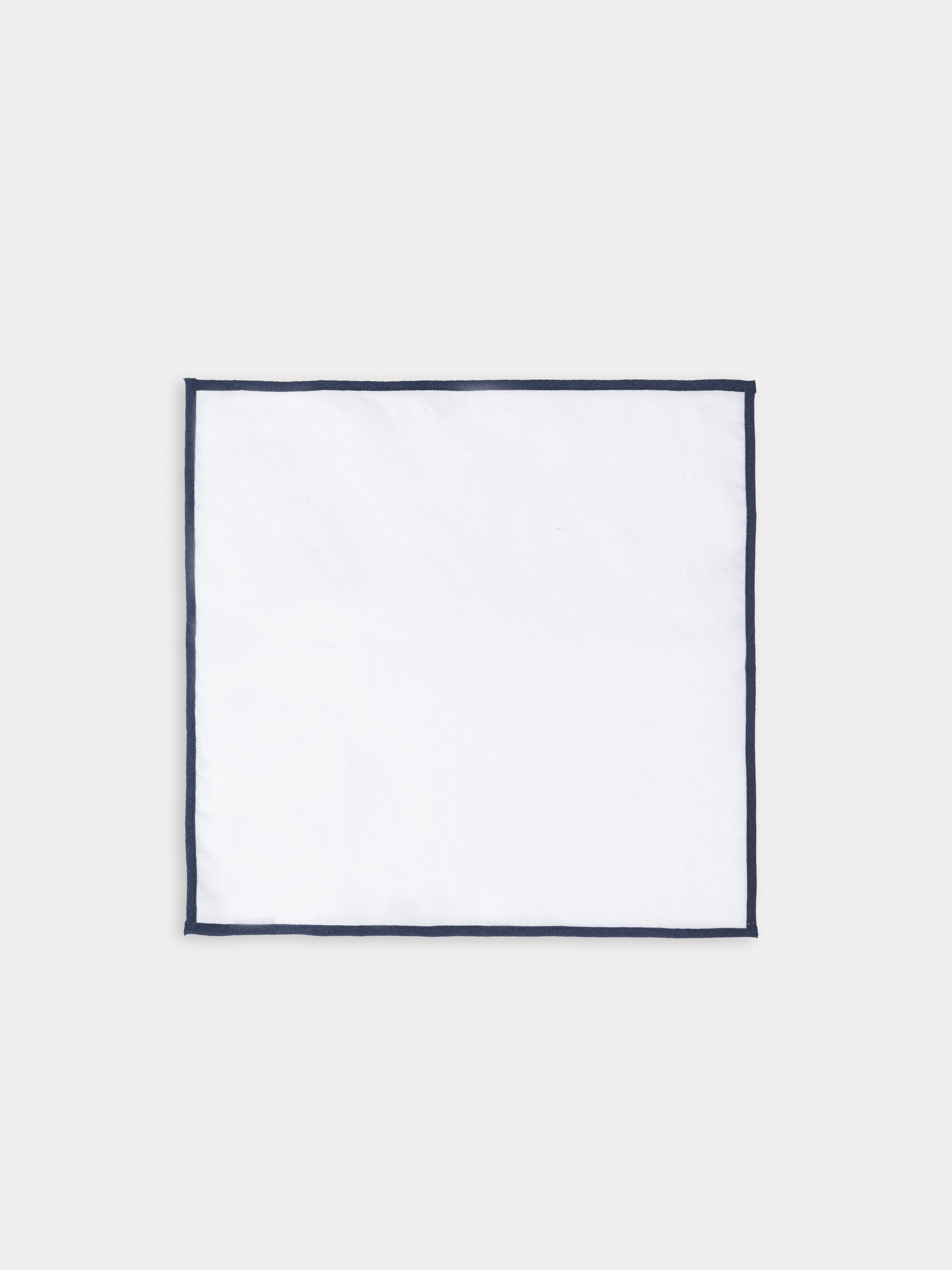 Pochette in lino, WHITE/NAVY