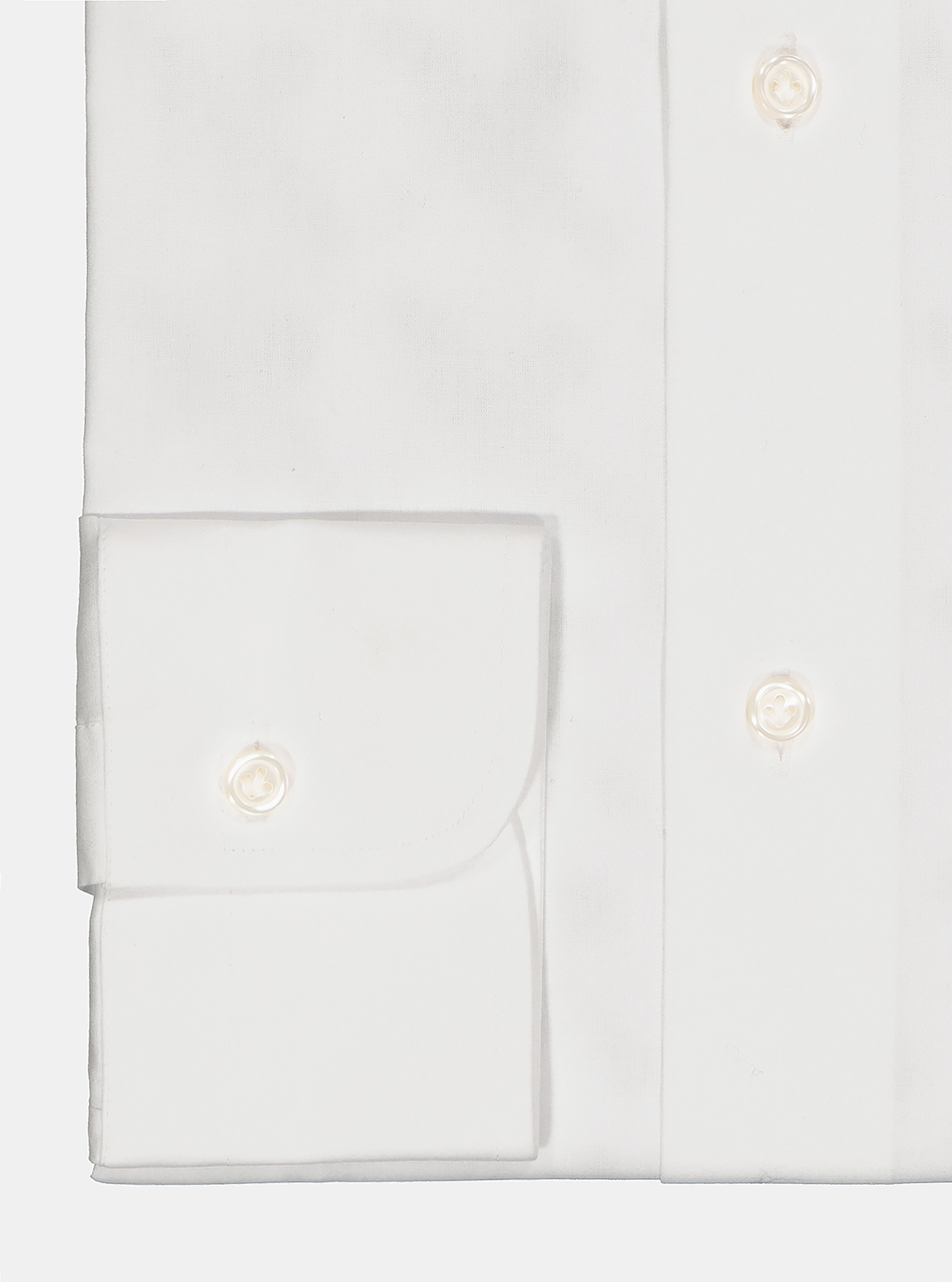 Camicia collo francese in popeline stretch, BIANCO