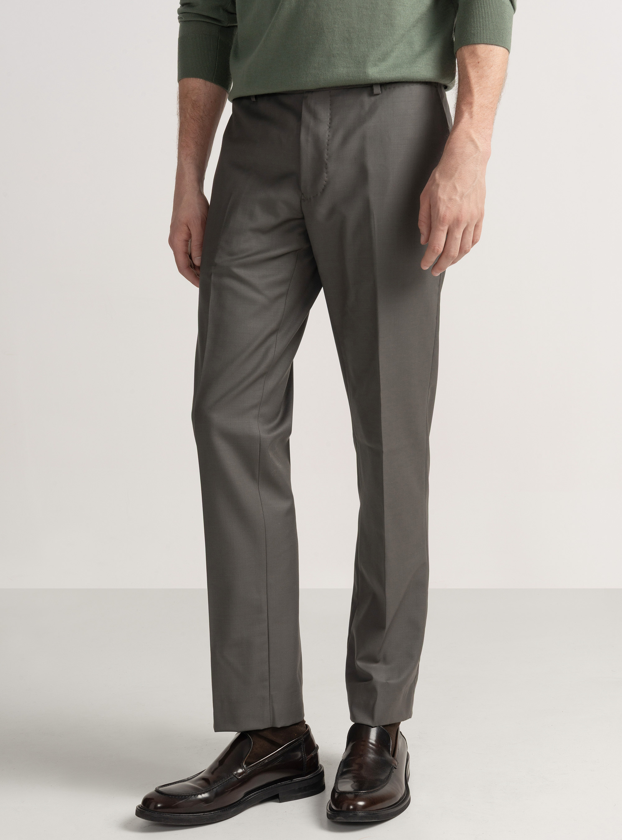 Pantaloni per abito in pura lana superfine 120's, VERDE