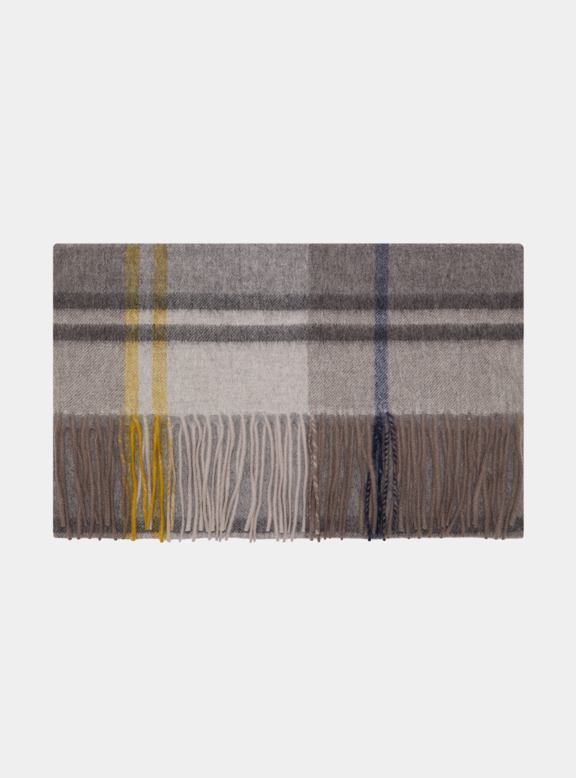 Sciarpa a quadri in lana e cashmere, GRIGIO CHIARO