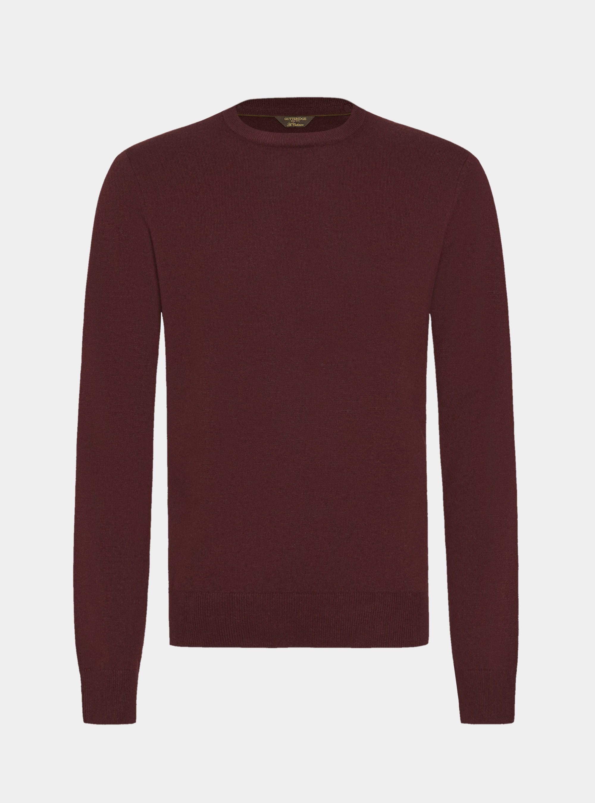 Lambswool and cashmere crewneck sweater, BORDEAUX