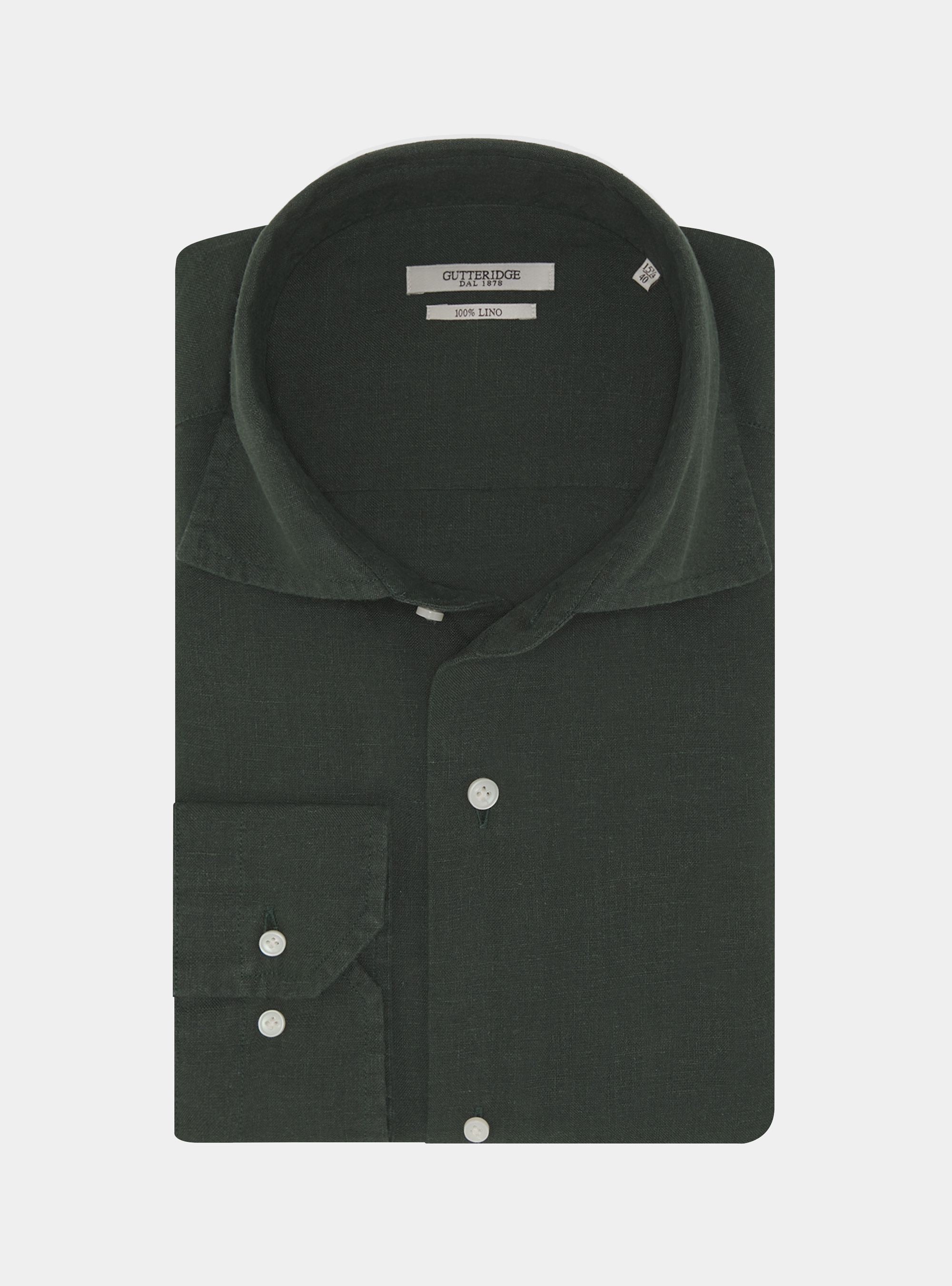 Camicia in puro lino, VERDE