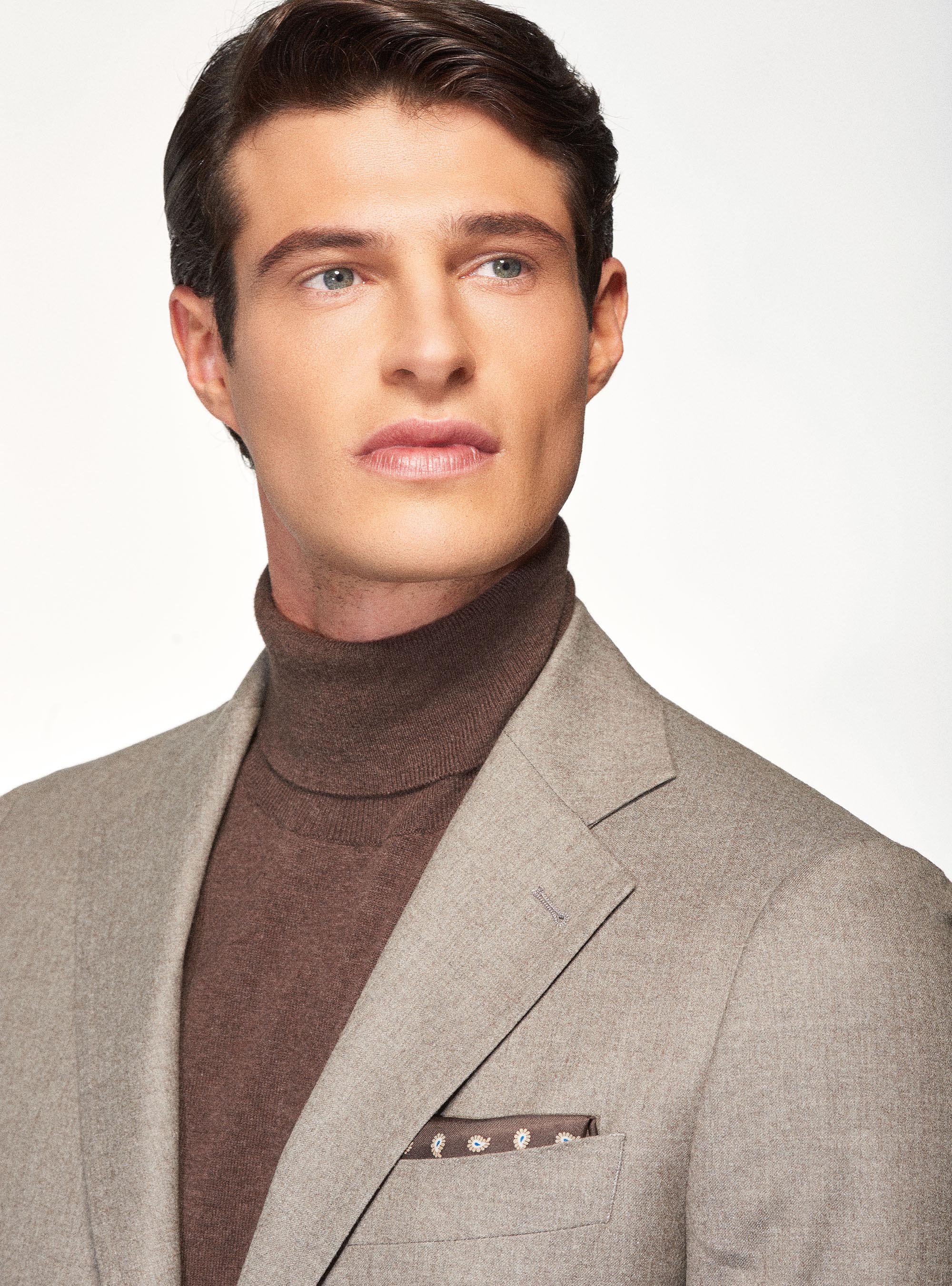 Giacca per abito in flanella di lana superfine 120's Vitale Barberis Canonico, SABBIA