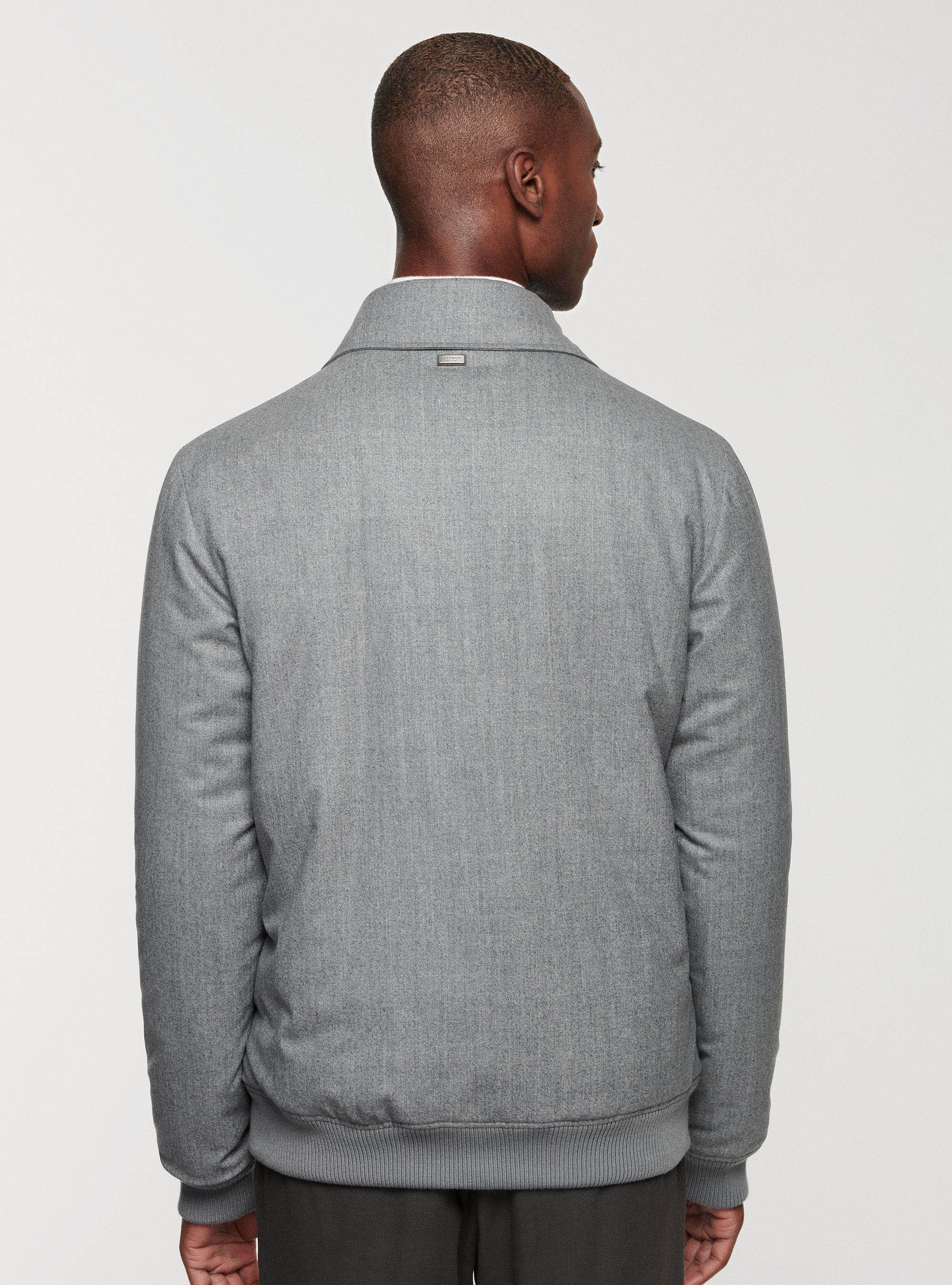 Bomber in flanella, GRIGIO CHIARO MELANGE