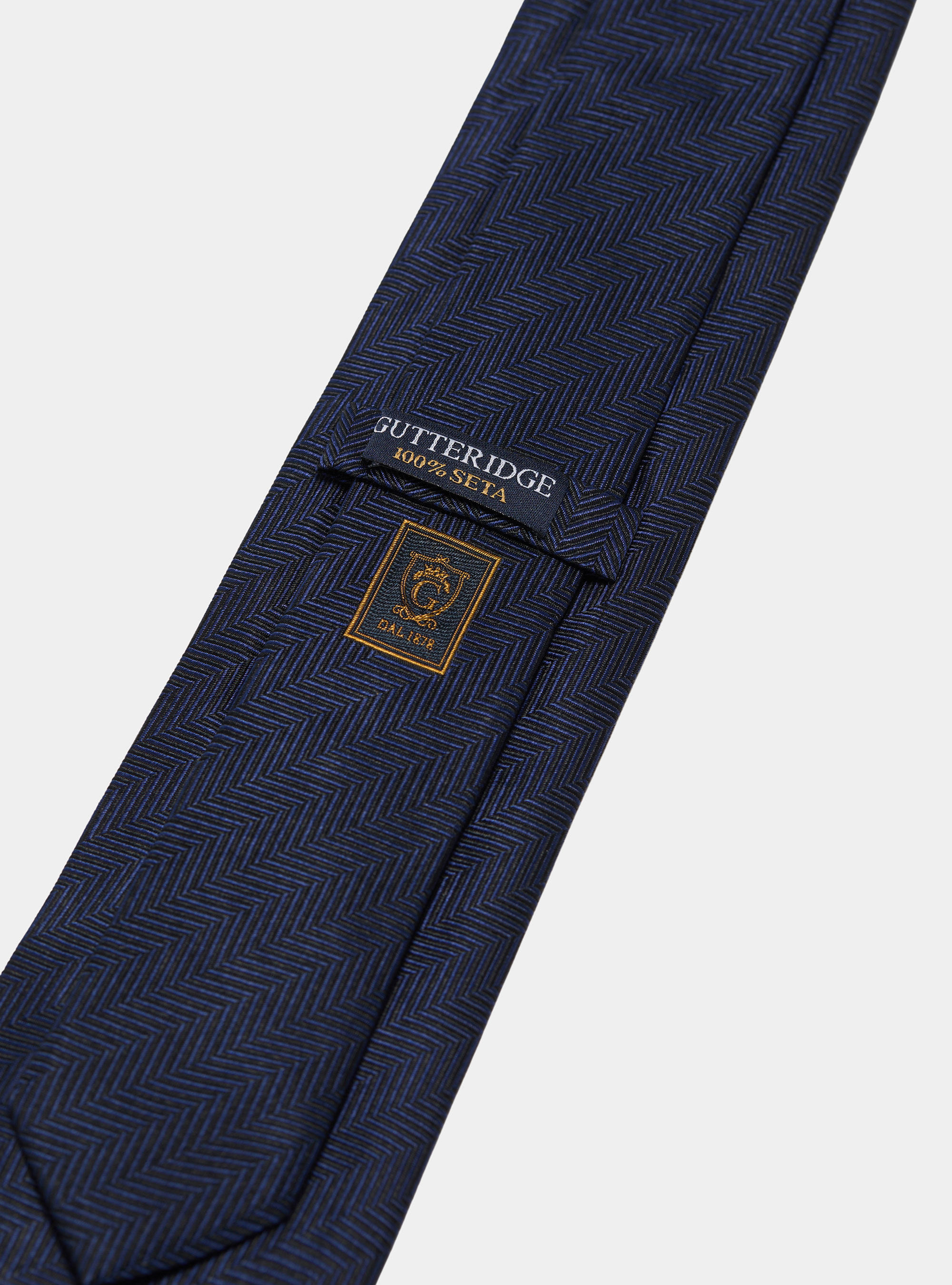 Cravatta herringbone in seta, BLUE 0241C