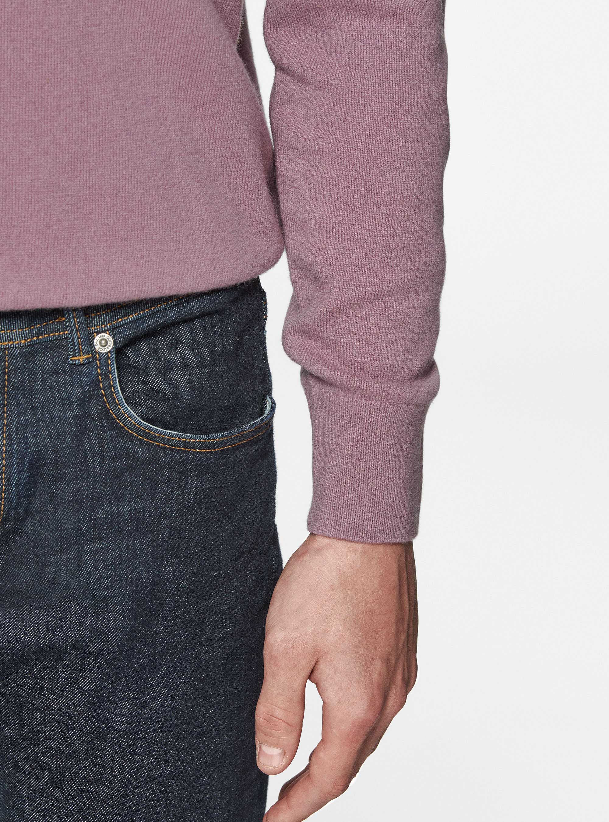 Maglia girocollo in lambswool e cashmere, LAVANDA 0465C