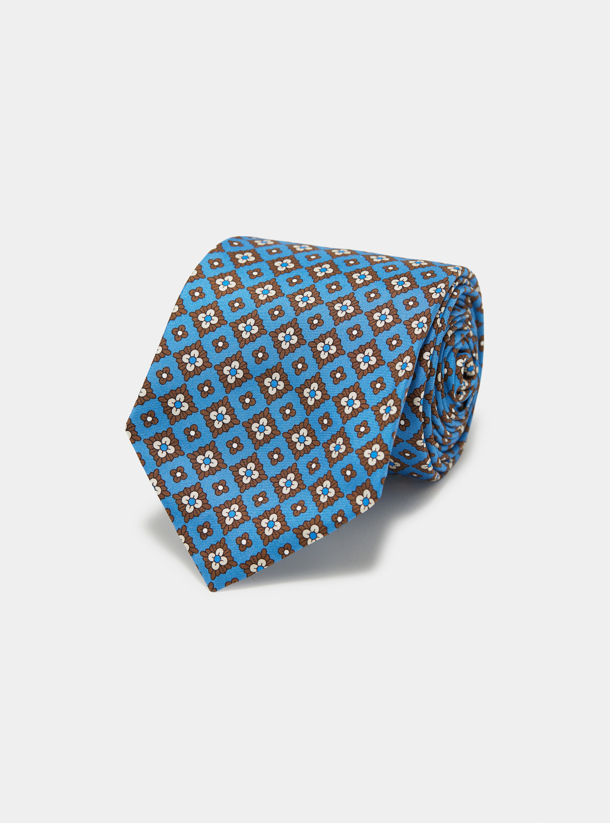 Cravatta in seta fantasia, AZZURRO