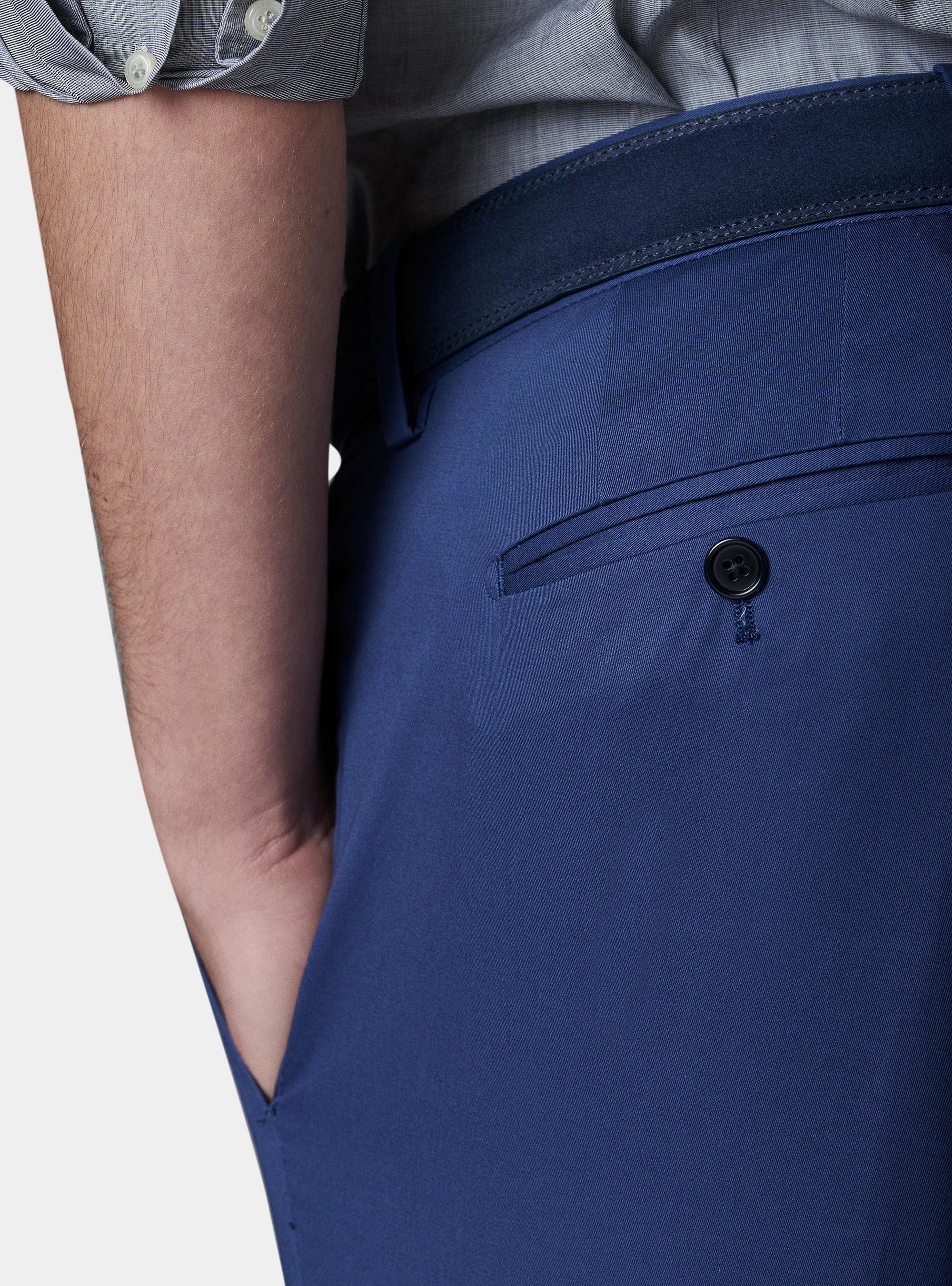 Pantalone per abito in cotone superior, AZZURRO