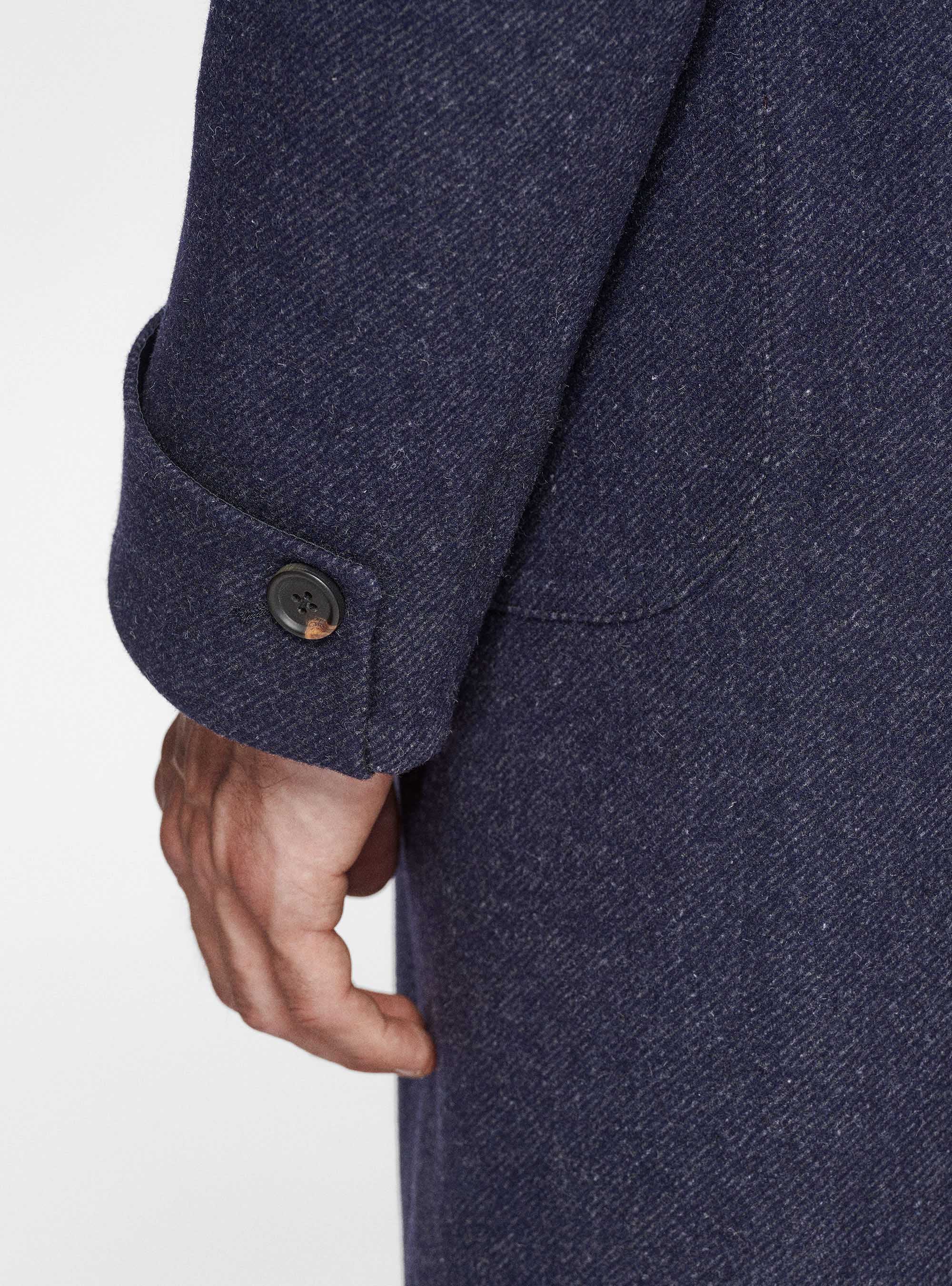 Cappotto in lana e seta diagonale, BLU NAVY