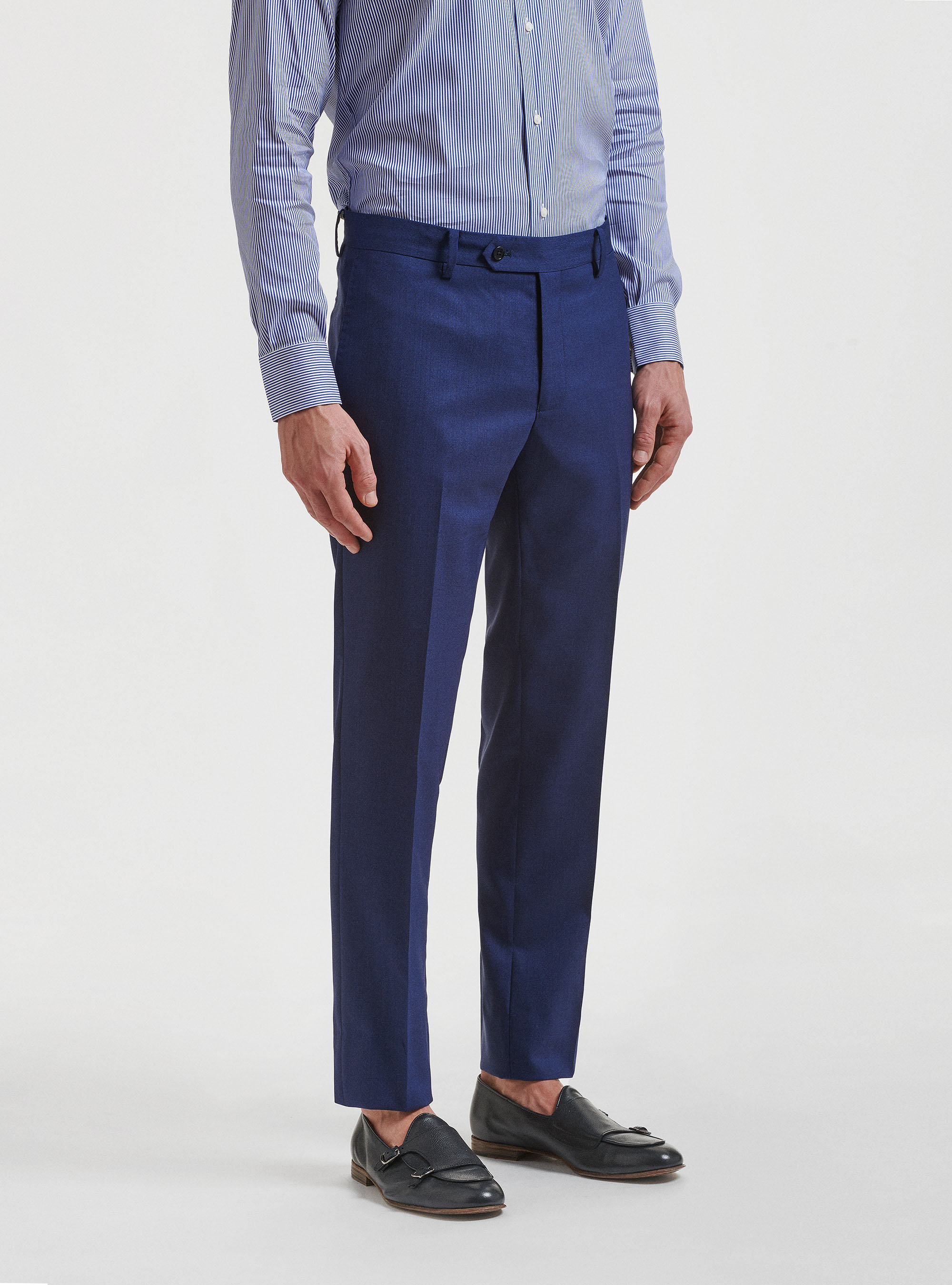 Gutteridge - Pantaloni per abito in pura lana Vitale Barberis Canonico, Unisex, Blu, Taglia: 44