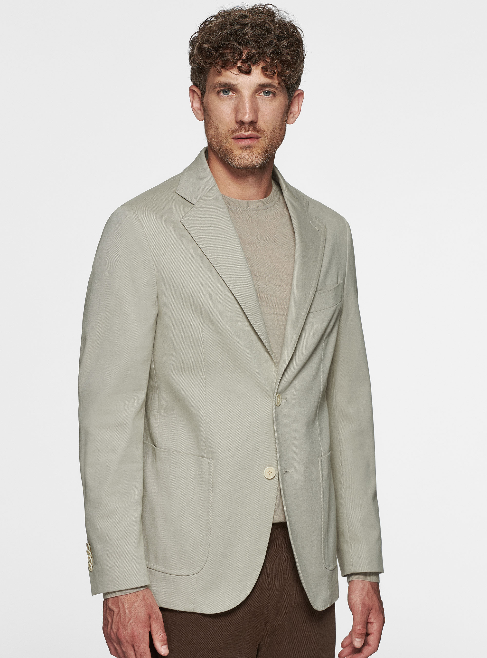 Giacca in cotone smerigliato, ECRU