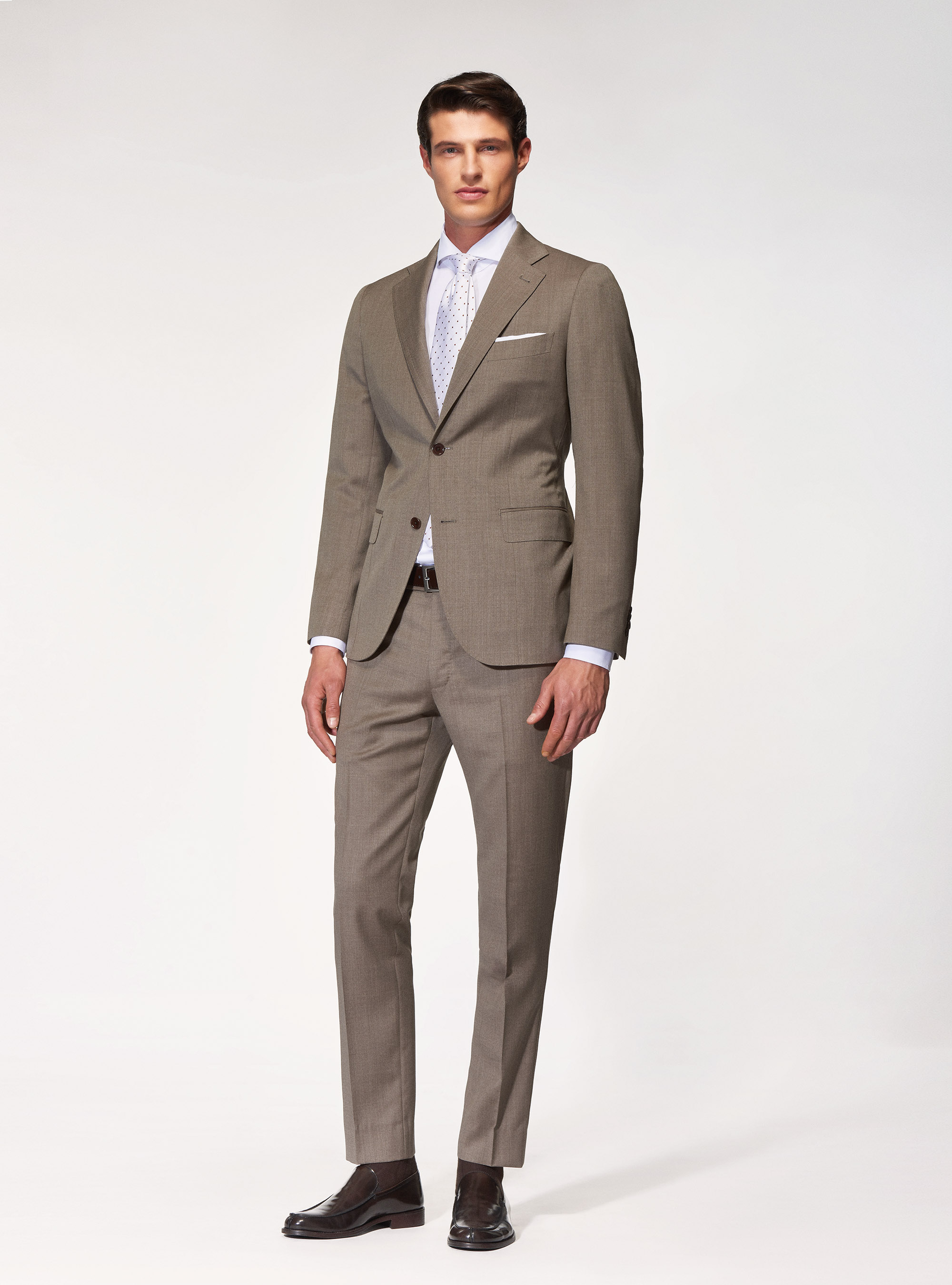 Pantaloni per abito in pura lana superfine 120's, SABBIA