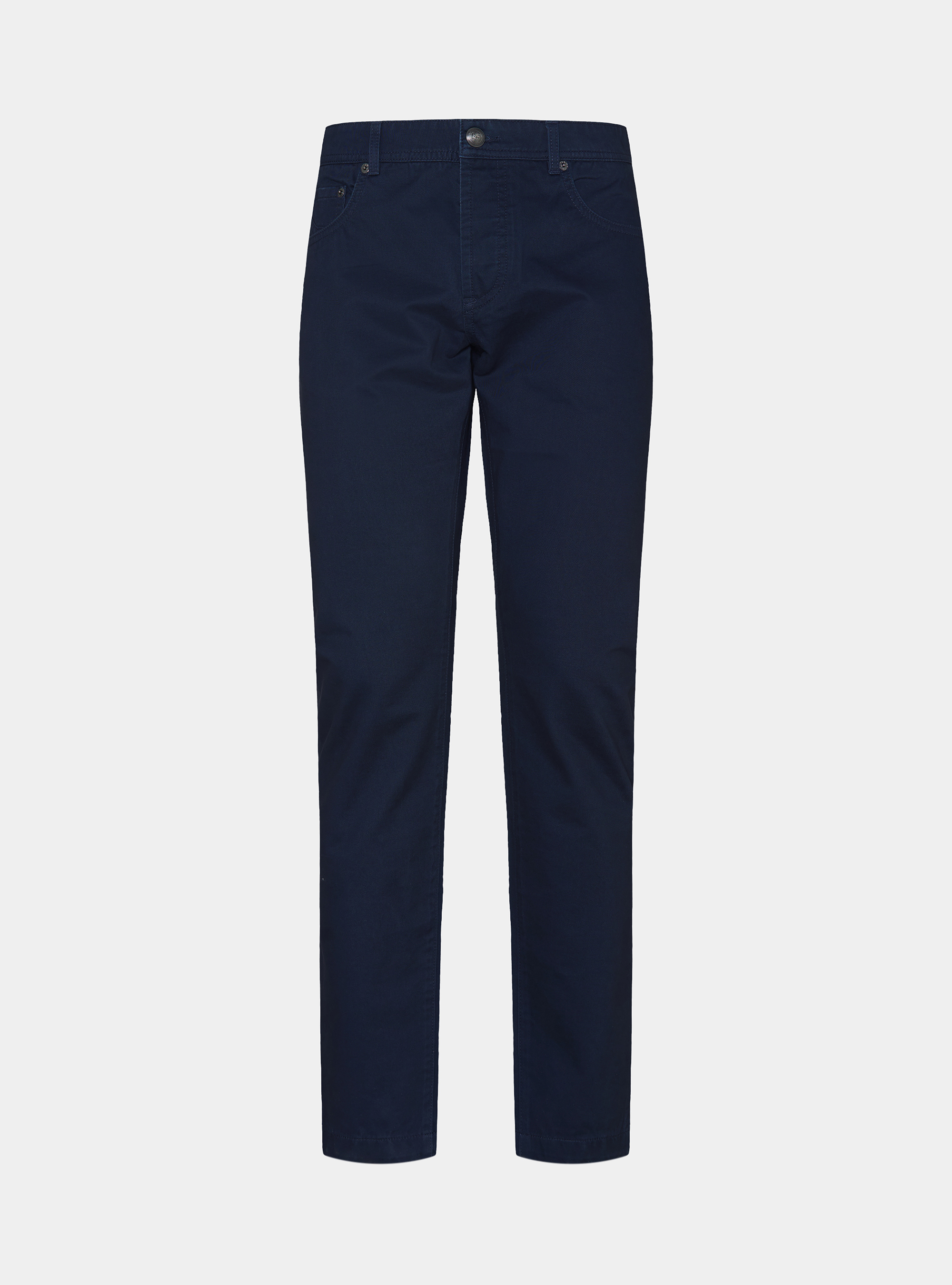 Pantaloni slim fit in twill di cotone, BLU NAVY