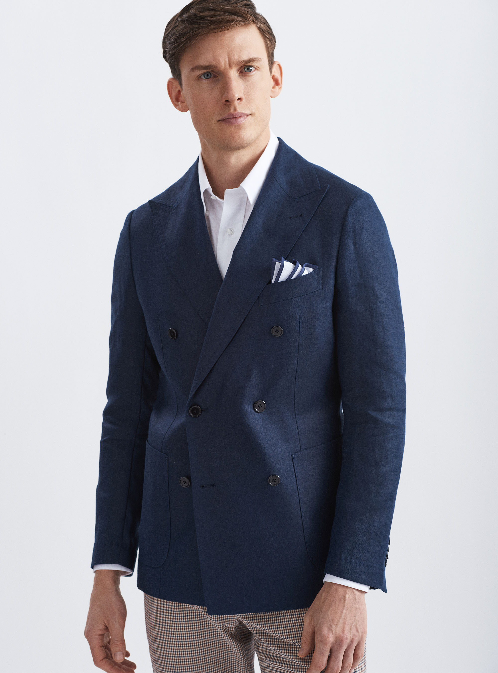Giacca doppiopetto in puro lino | Gutteridge | Giacche Uomo
