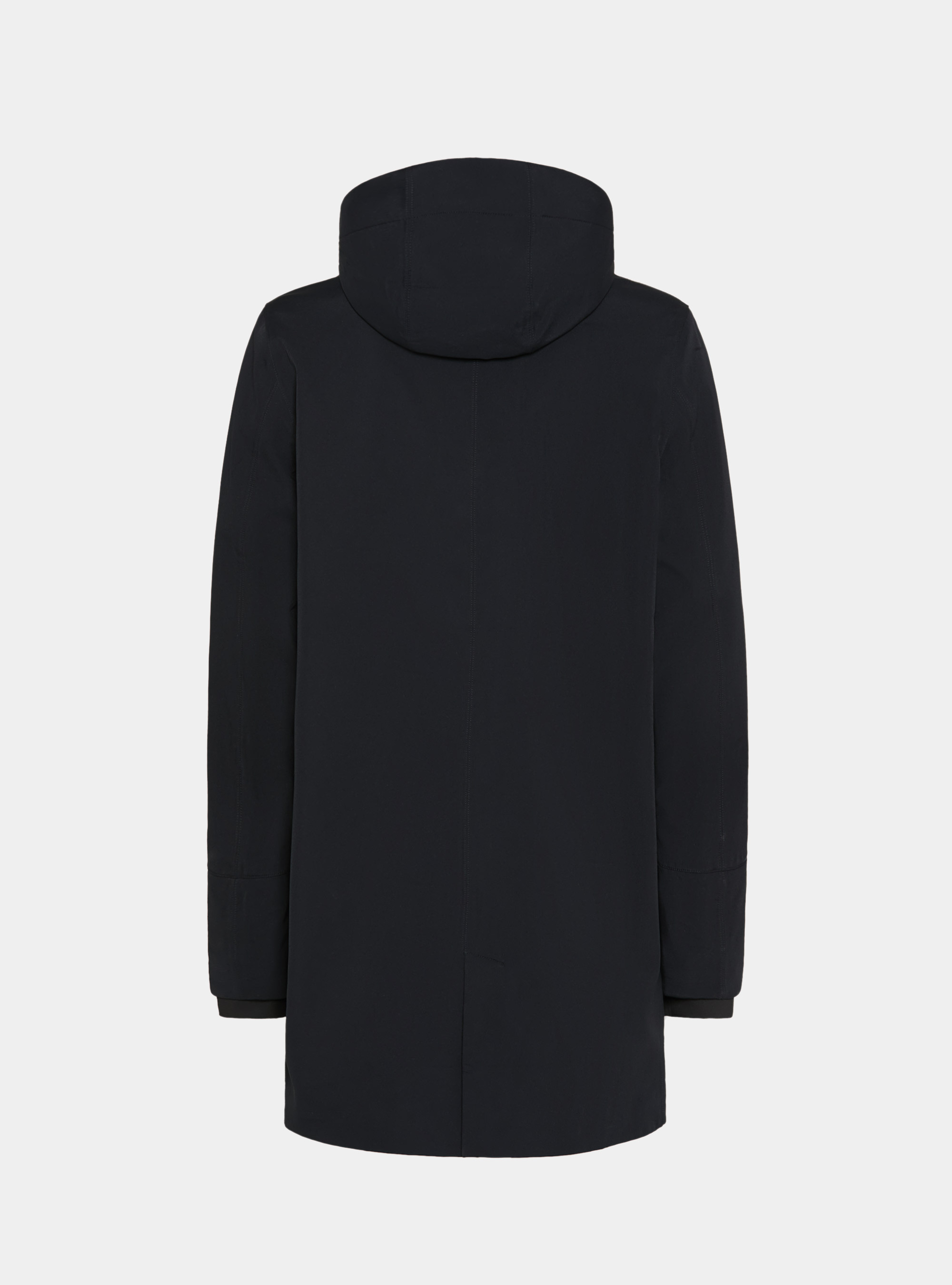 Cazadora técnica larga con capucha, AZUL MARINO