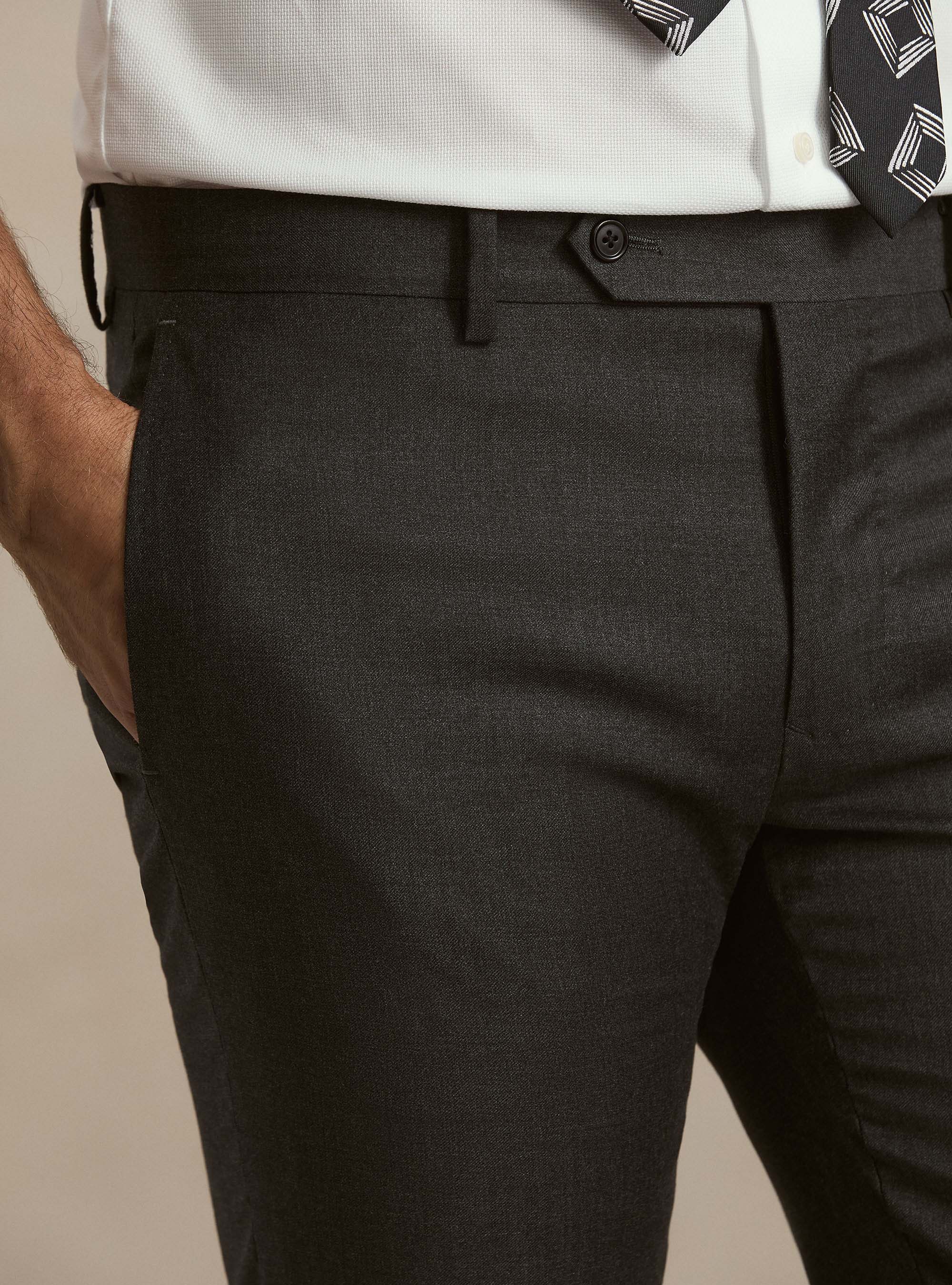Suit trousers in pure wool by Vitale Barberis Canonico, ASPHALT GREY