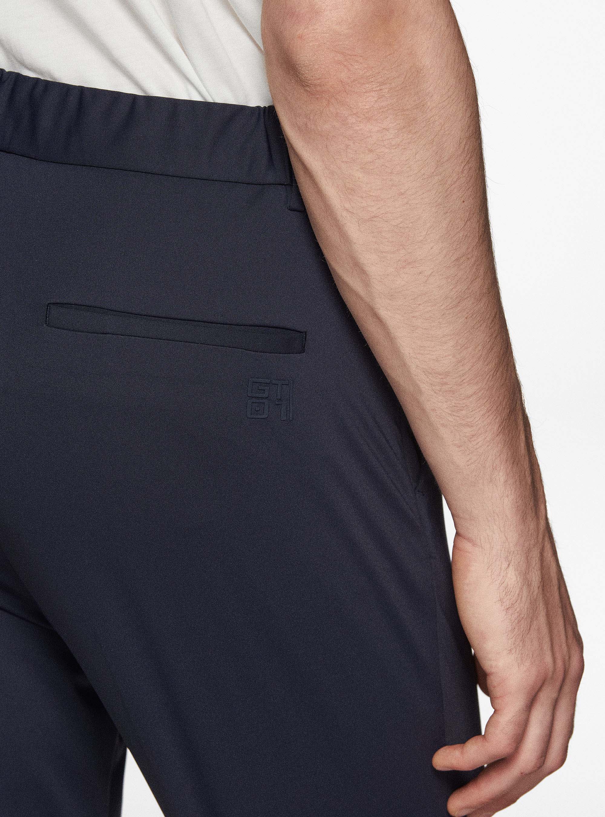 GT01 trousers in stretch nylon, NAVY BLUE