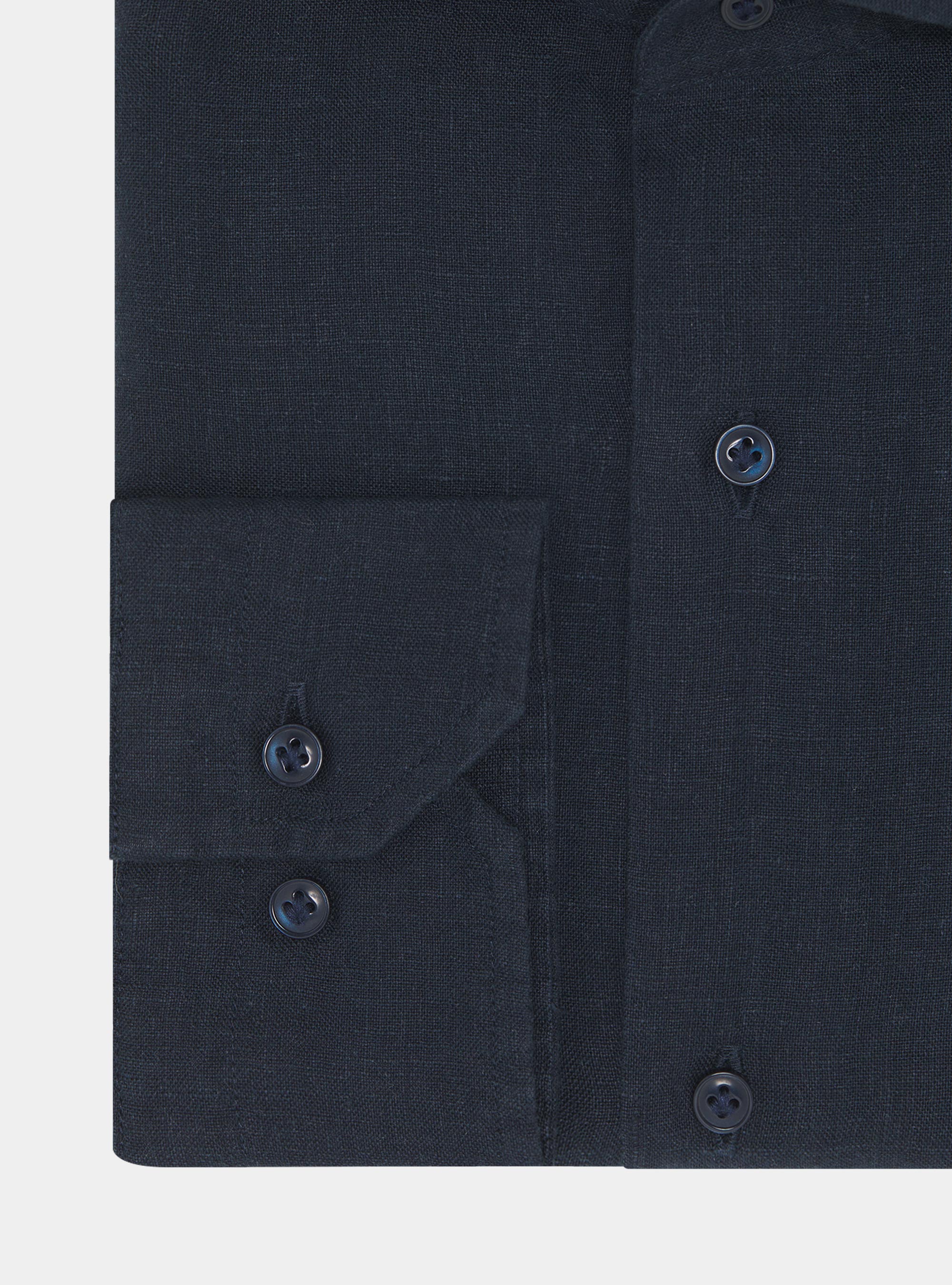 Pure linen shirt, NAVY BLUE