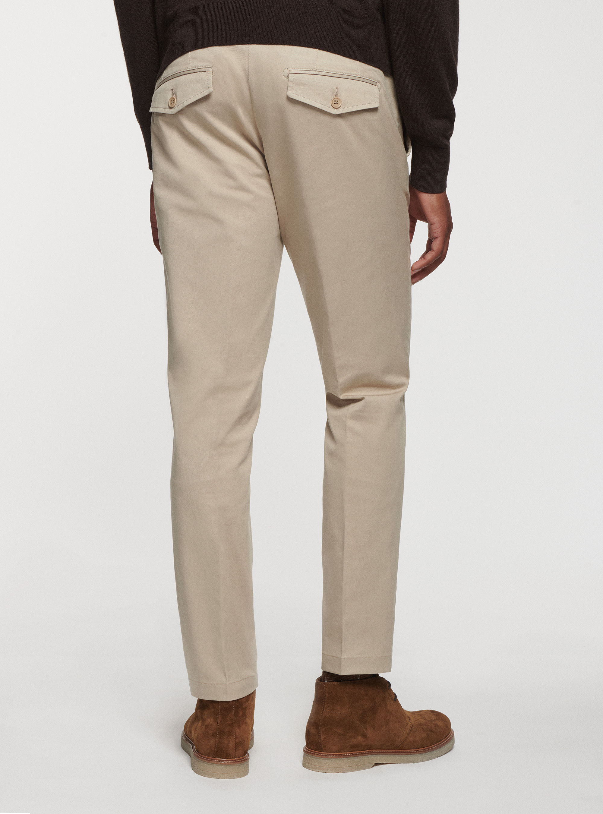 Stretch twill trousers, ECRU