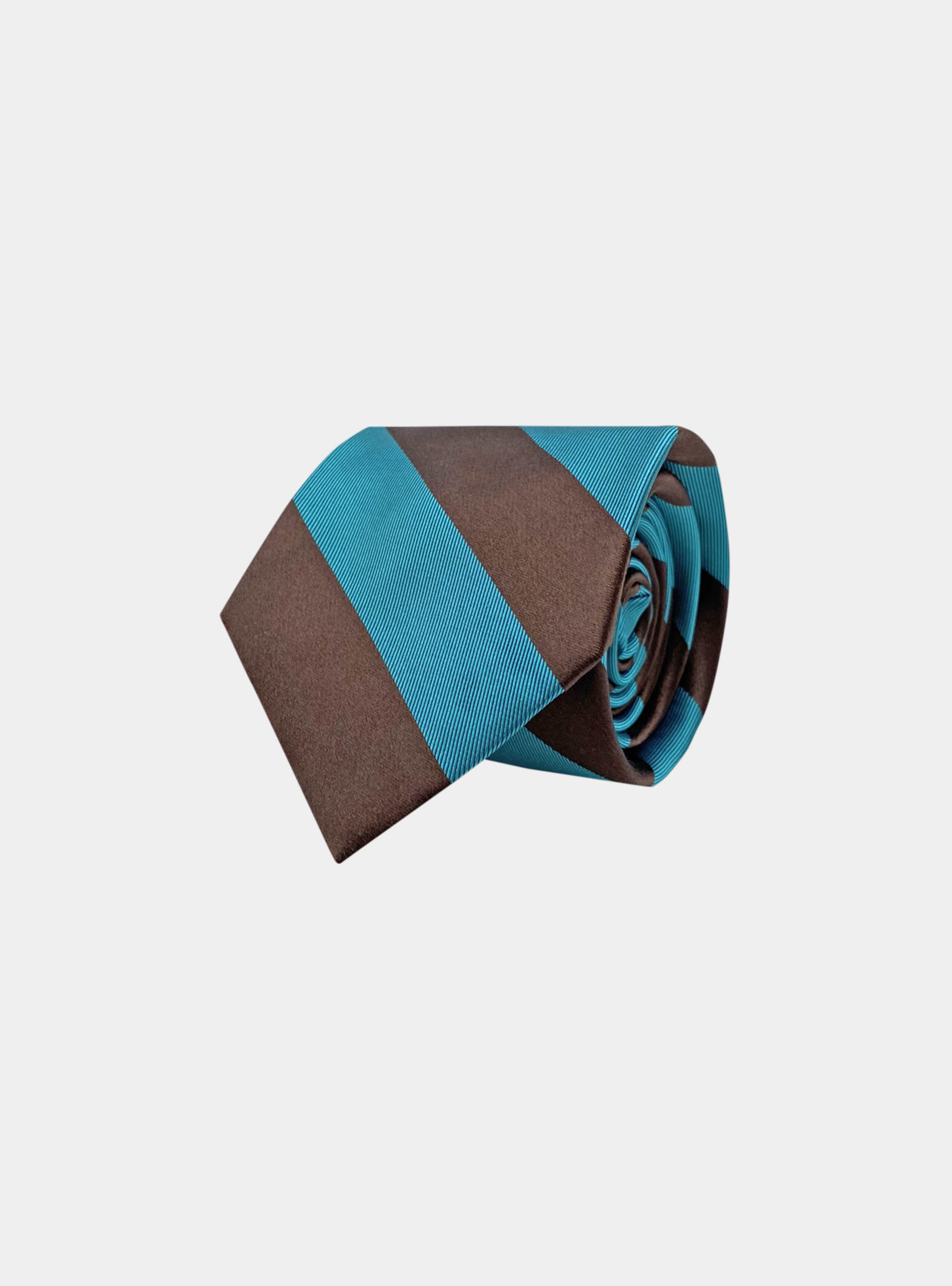 Cravatta regimental in seta, MARRONE